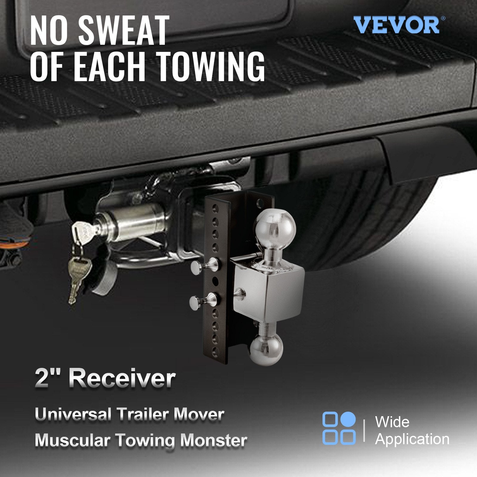 Adjustable Trailer Hitch 51mm Receiver 203mm Drop 6350kg Adjustable Hitch