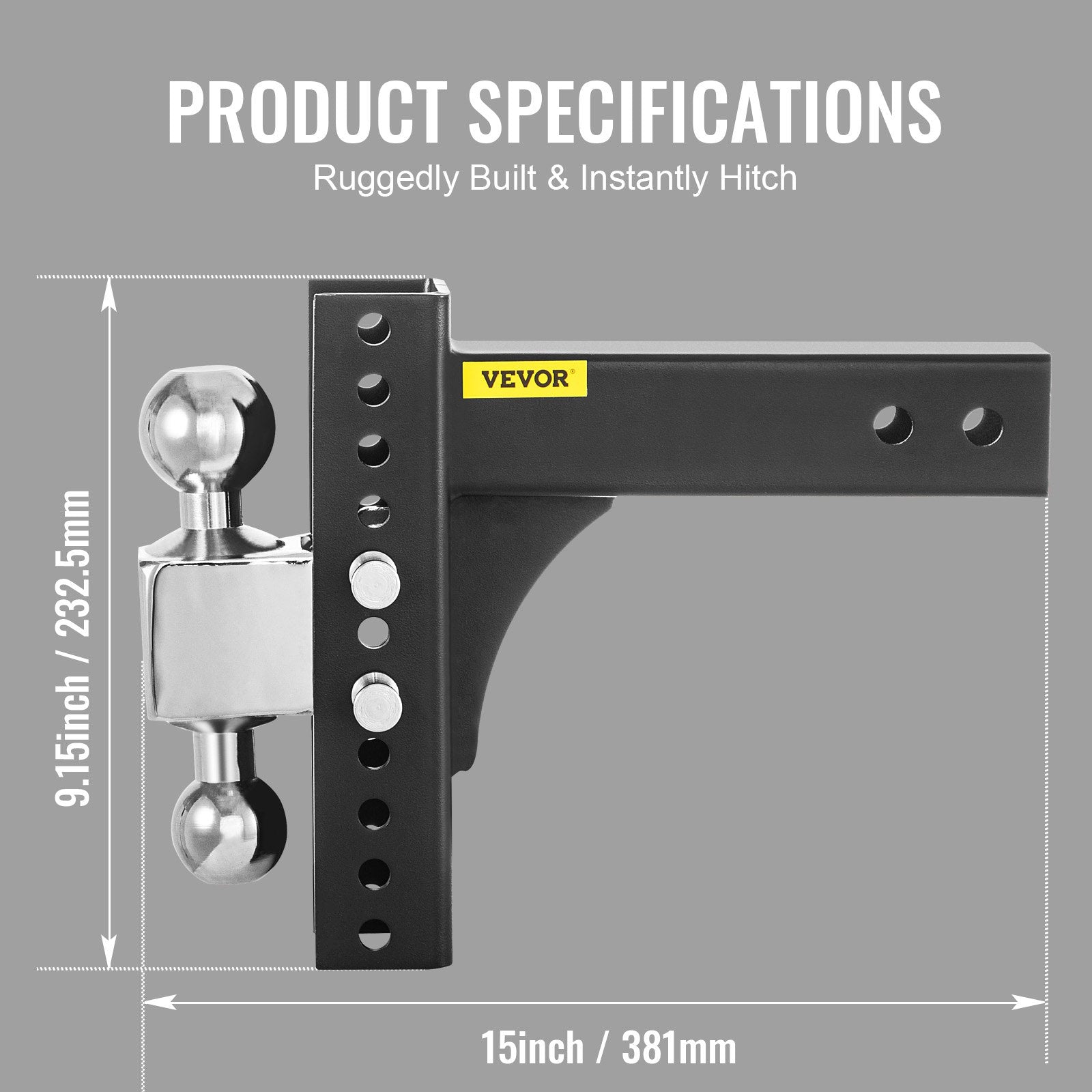 Adjustable Trailer Hitch 51mm Receiver 203mm Drop 6350kg Adjustable Hitch