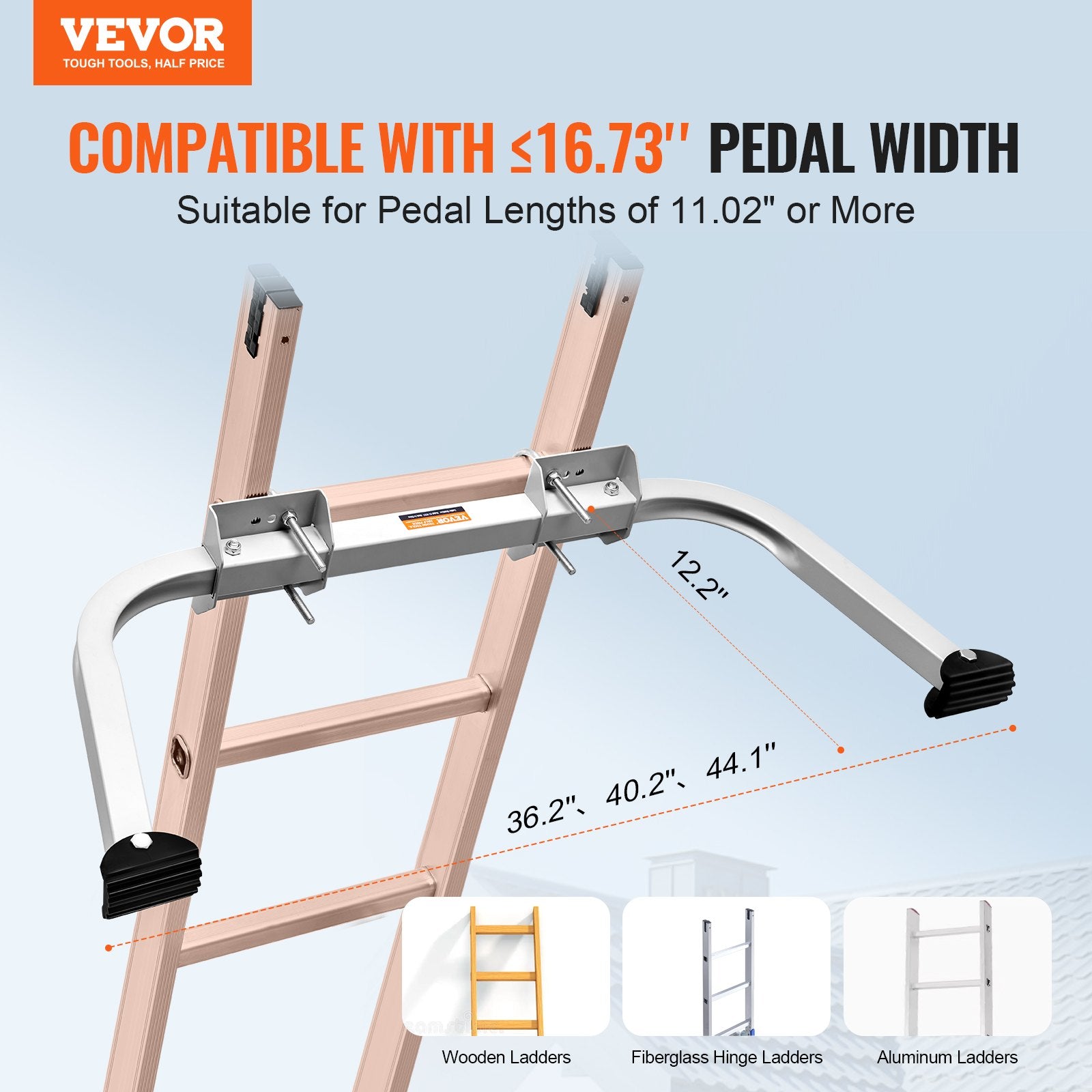 Heavy Duty Ladder Stabilizer Wing Span Standoff 330 lbs Capacity
