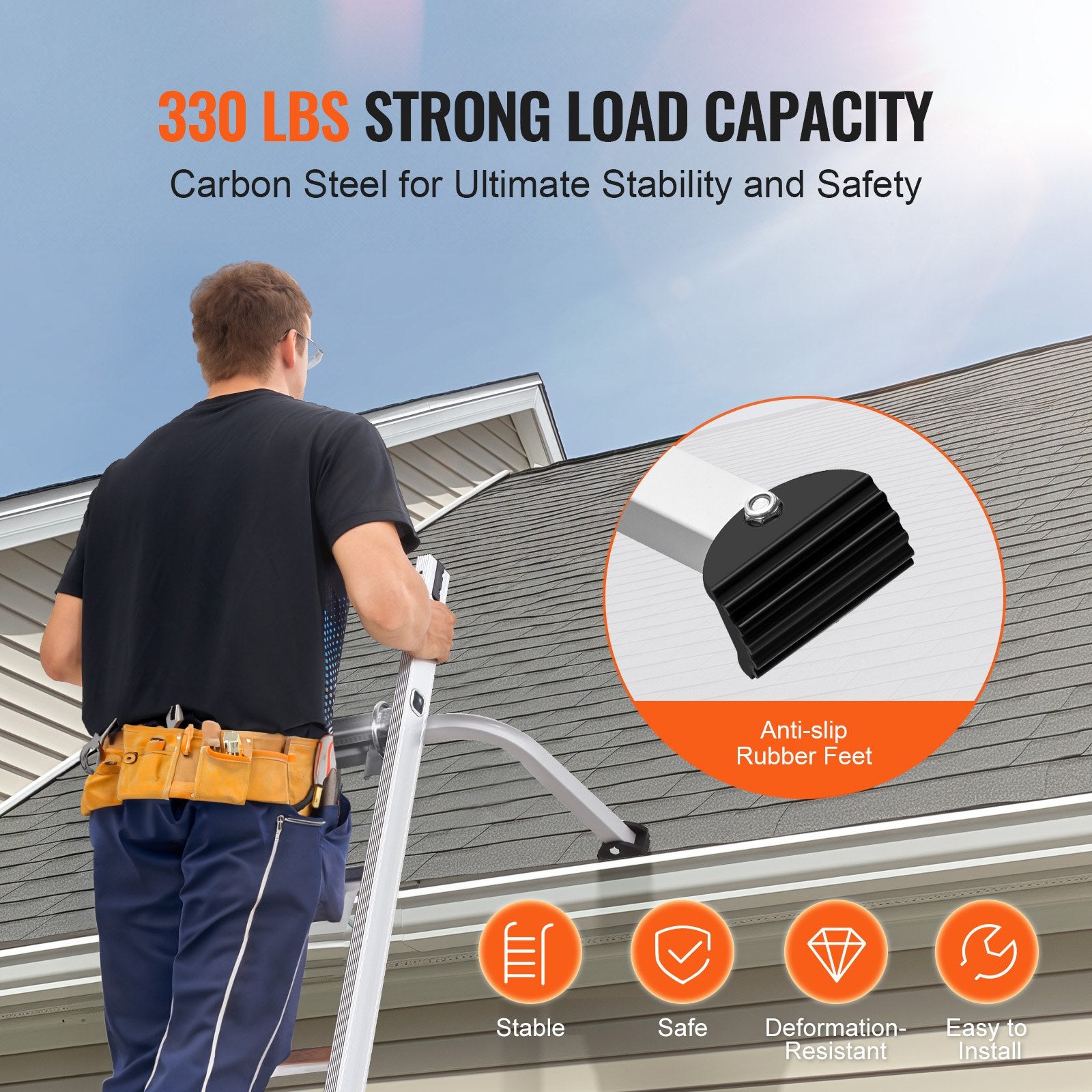 Heavy Duty Ladder Stabilizer Wing Span Standoff 330 lbs Capacity
