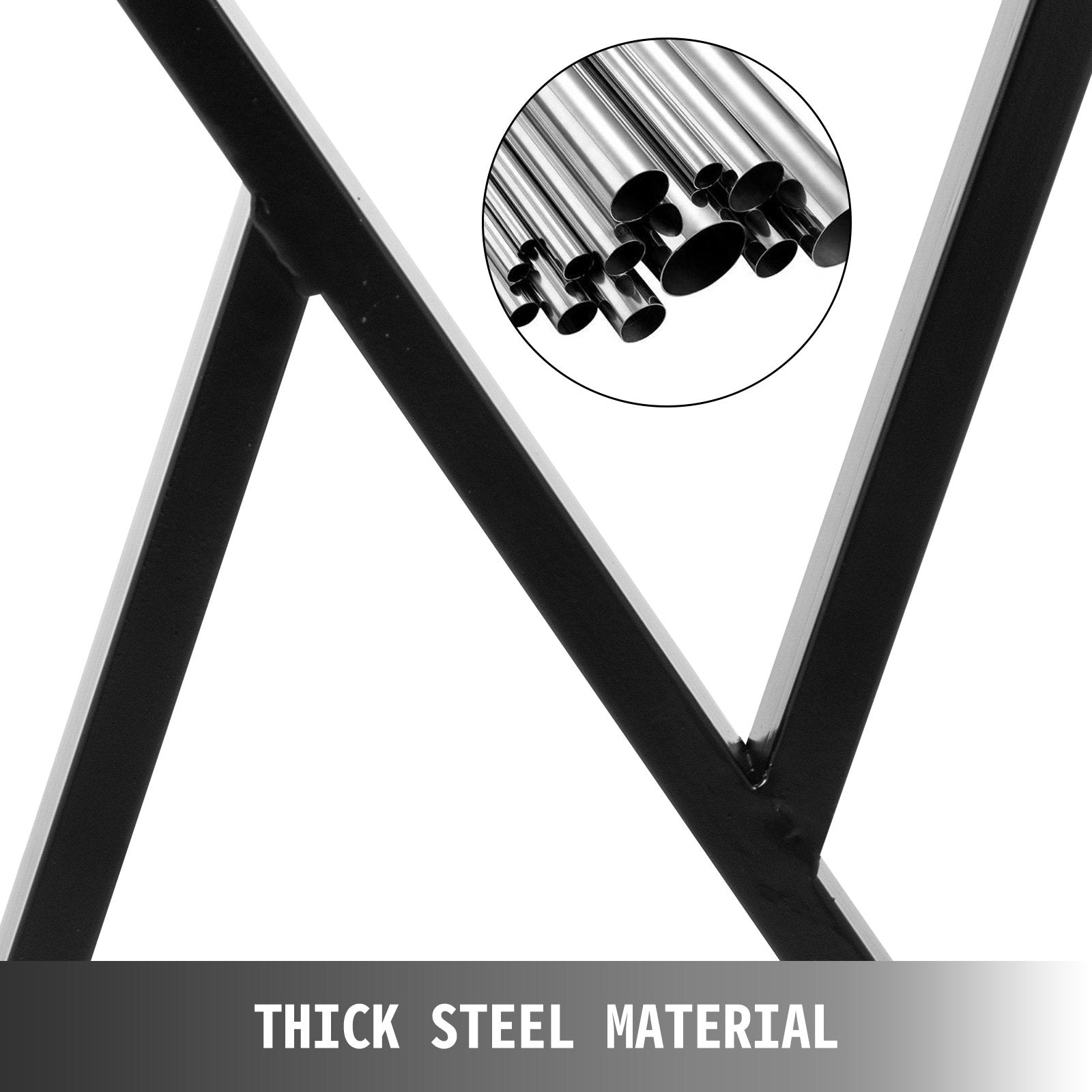 20" Metal Table Legs Set of 2 Zig Zag Steel Heavy Duty Desk Legs Black