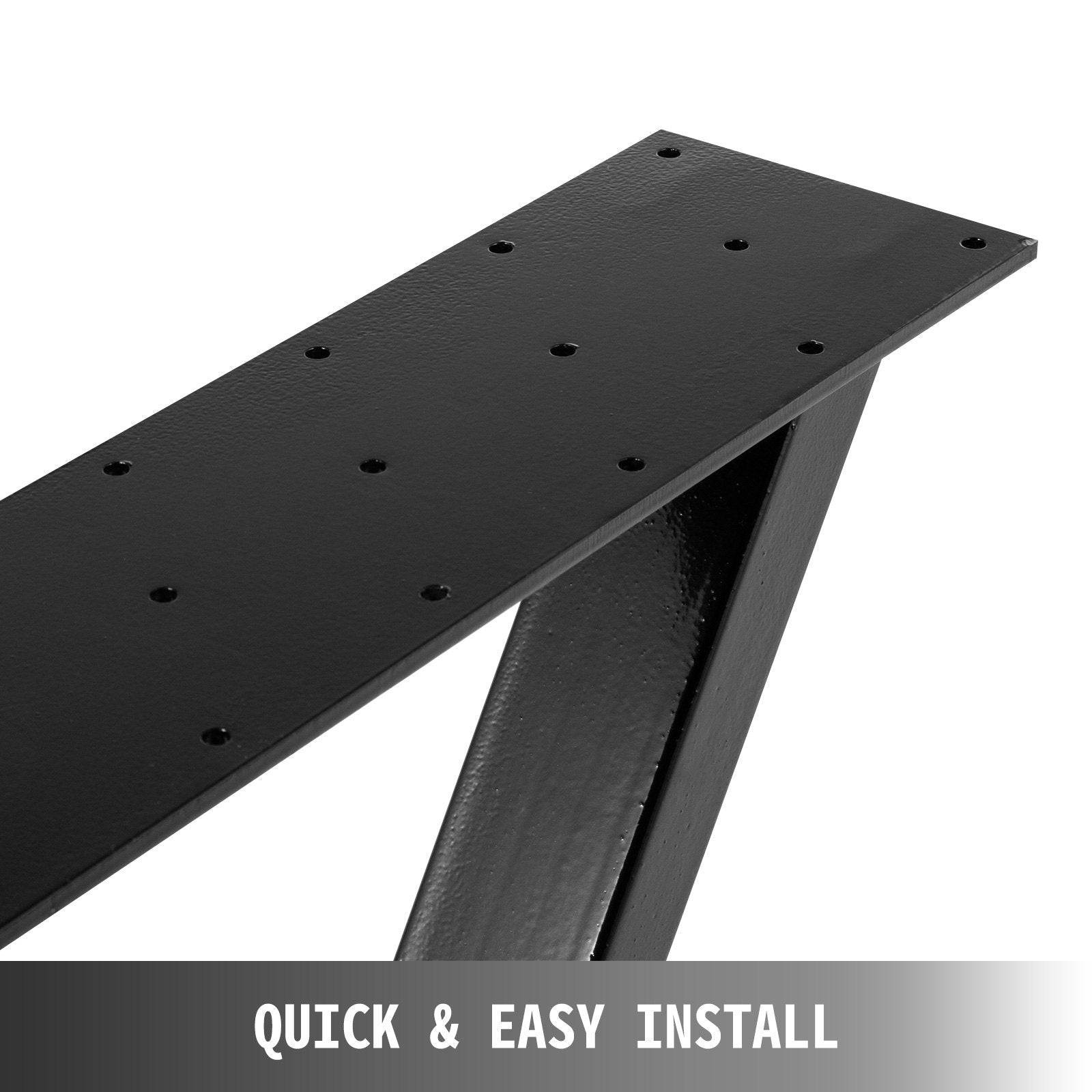 20" Metal Table Legs Set of 2 Zig Zag Steel Heavy Duty Desk Legs Black
