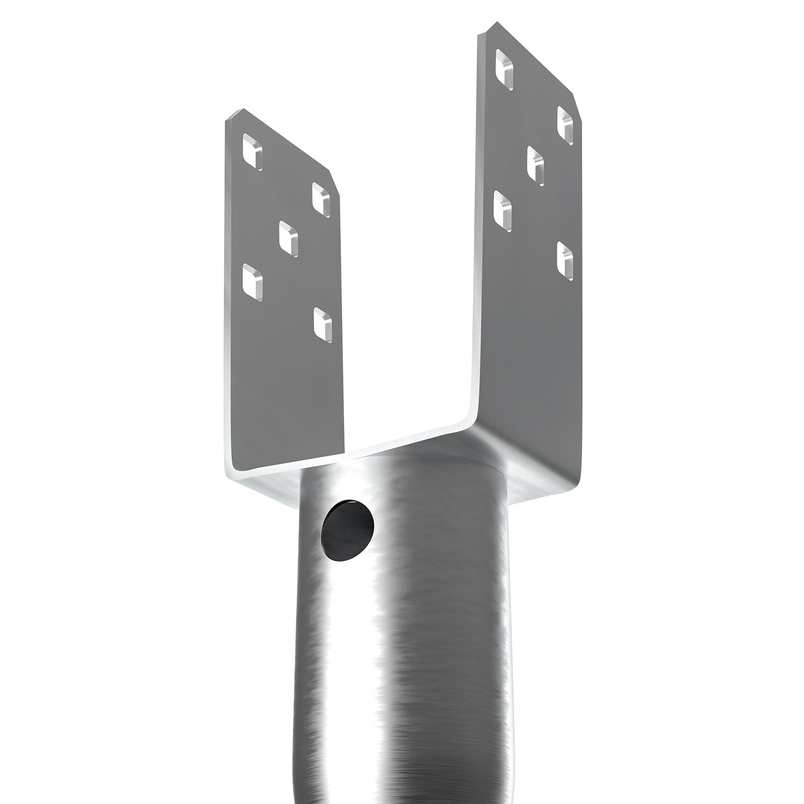 No Dig Ground Anchor 1-Pack 10x7x70cm U-Shape Steel Post Holder with Lag Bolts