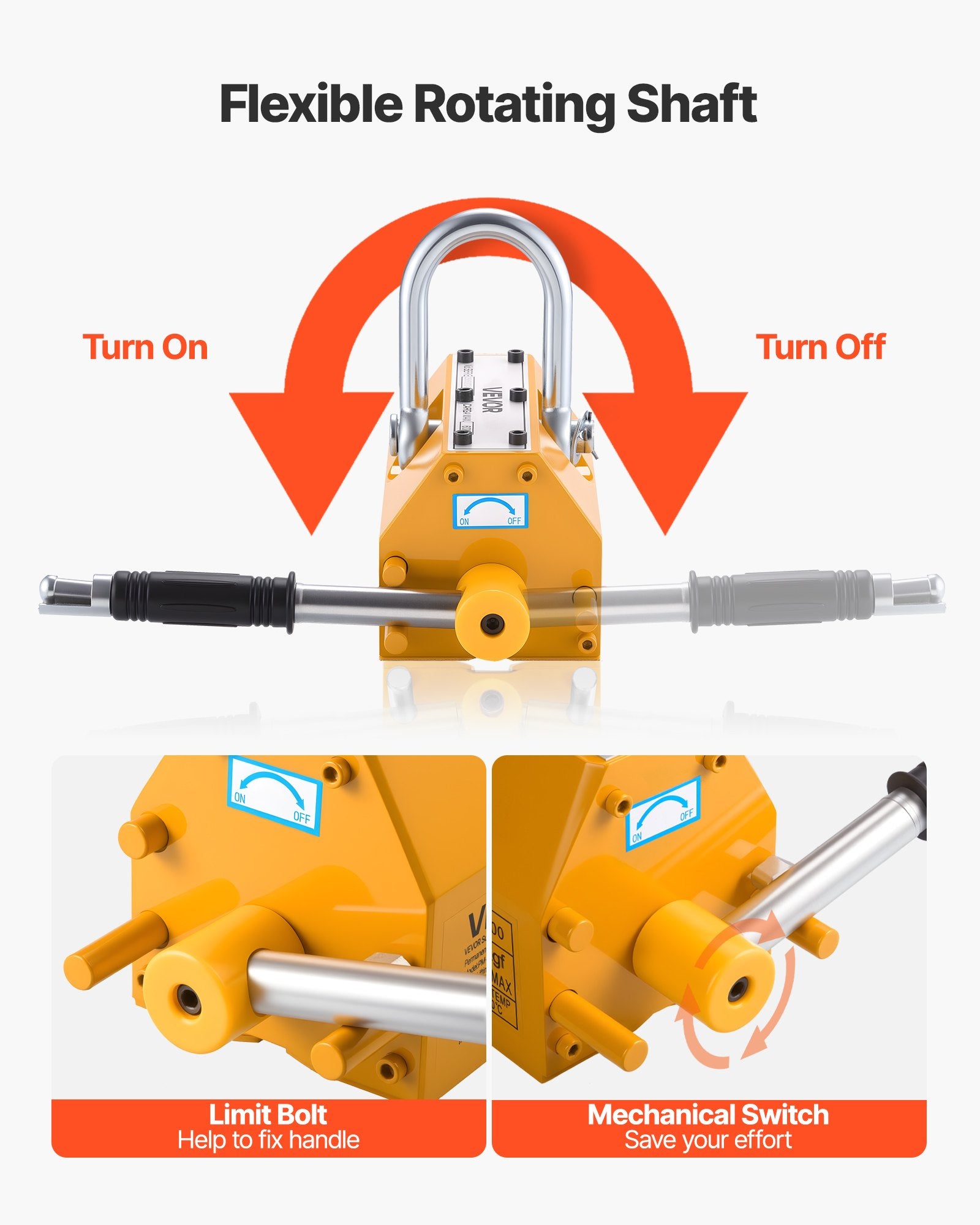 Permanent Magnetic Lifter 600kg N42 Neodymium with Hook & Release Handle