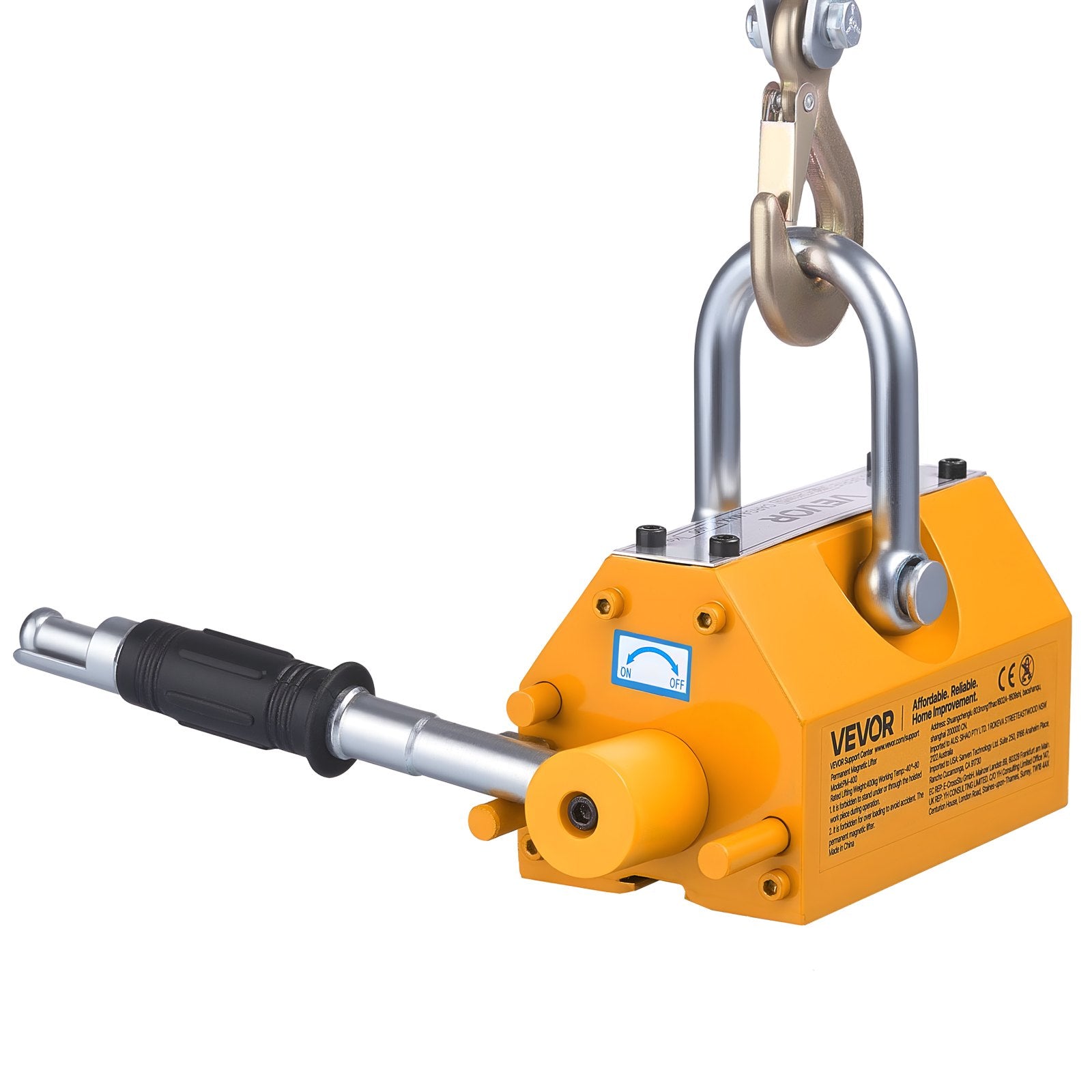 Permanent Magnetic Lifter 400kg N42 Neodymium with Hook & Release Handle