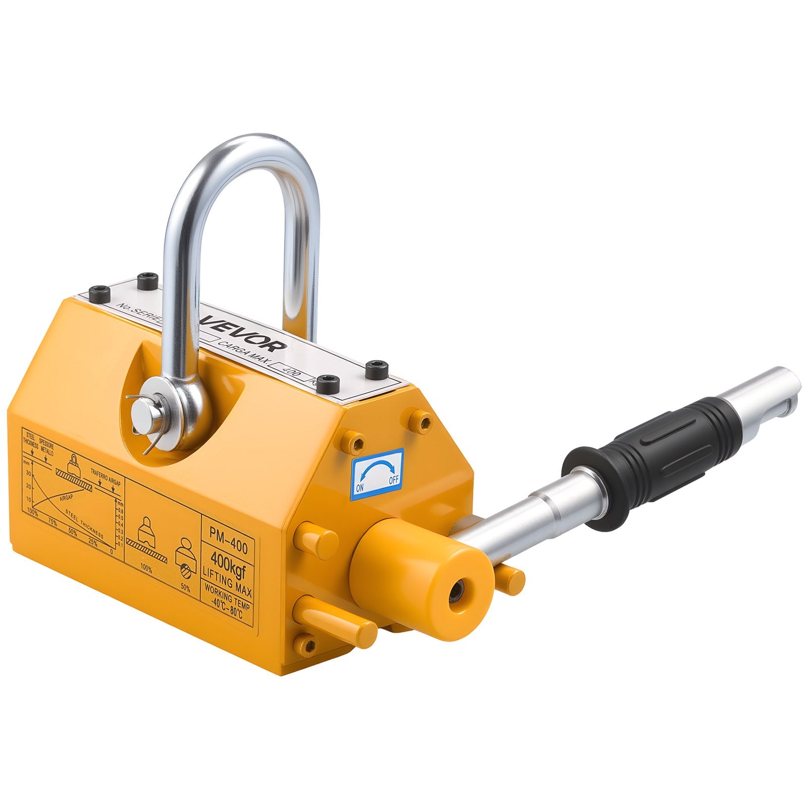 Permanent Magnetic Lifter 400kg N42 Neodymium with Hook & Release Handle