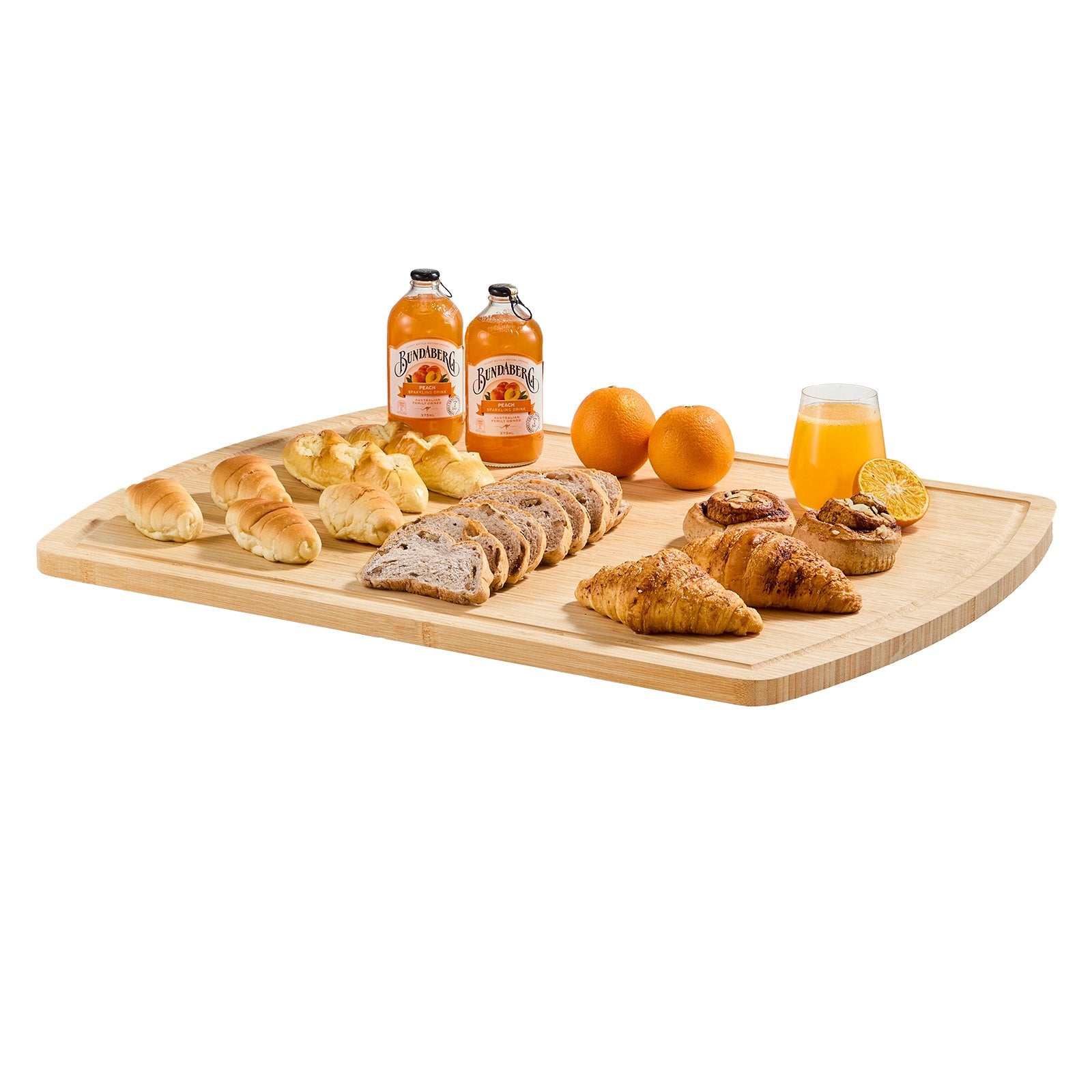 Bamboo Noodle Board Stove Top Cover Cutting Board with Juice Grooves