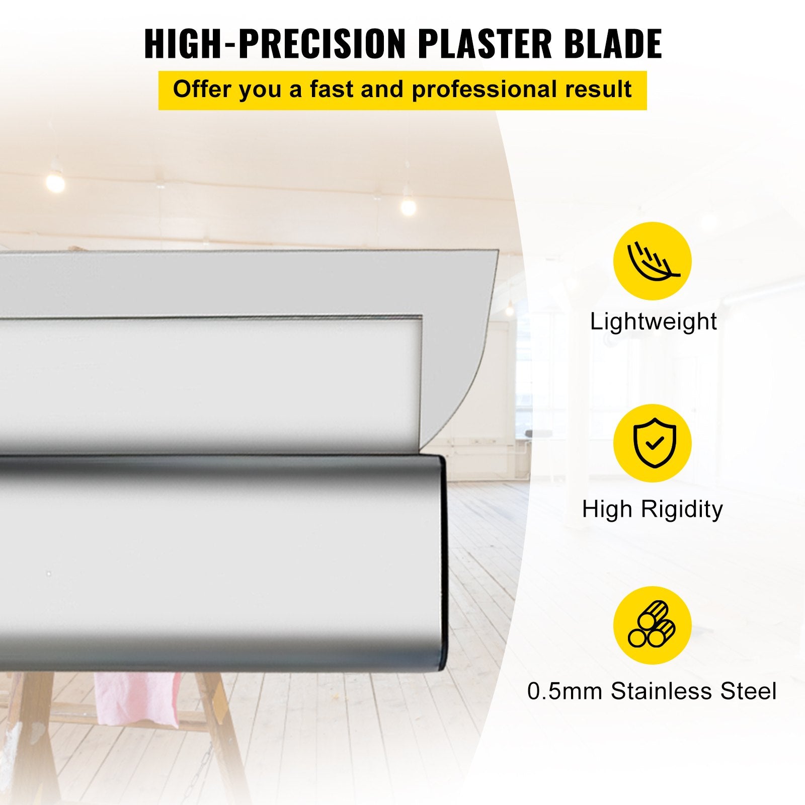 Drywall Skimming Blade Putty Knife 24inch Stainless Steel Finishing Tool