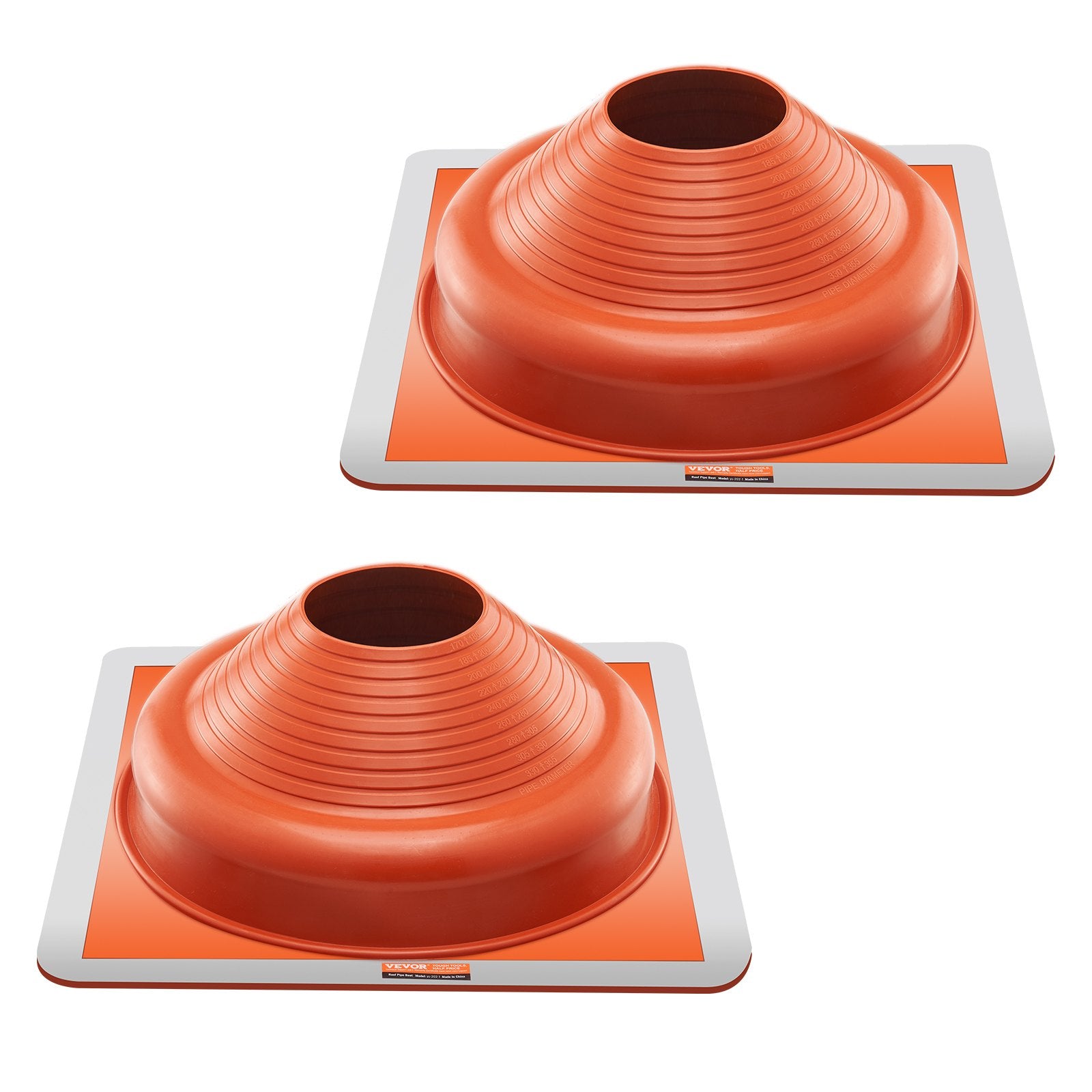 2 Pcs Roof Pipe Flashing Boot, Flexible Silicone Pipe Flashing 170-355mm Square