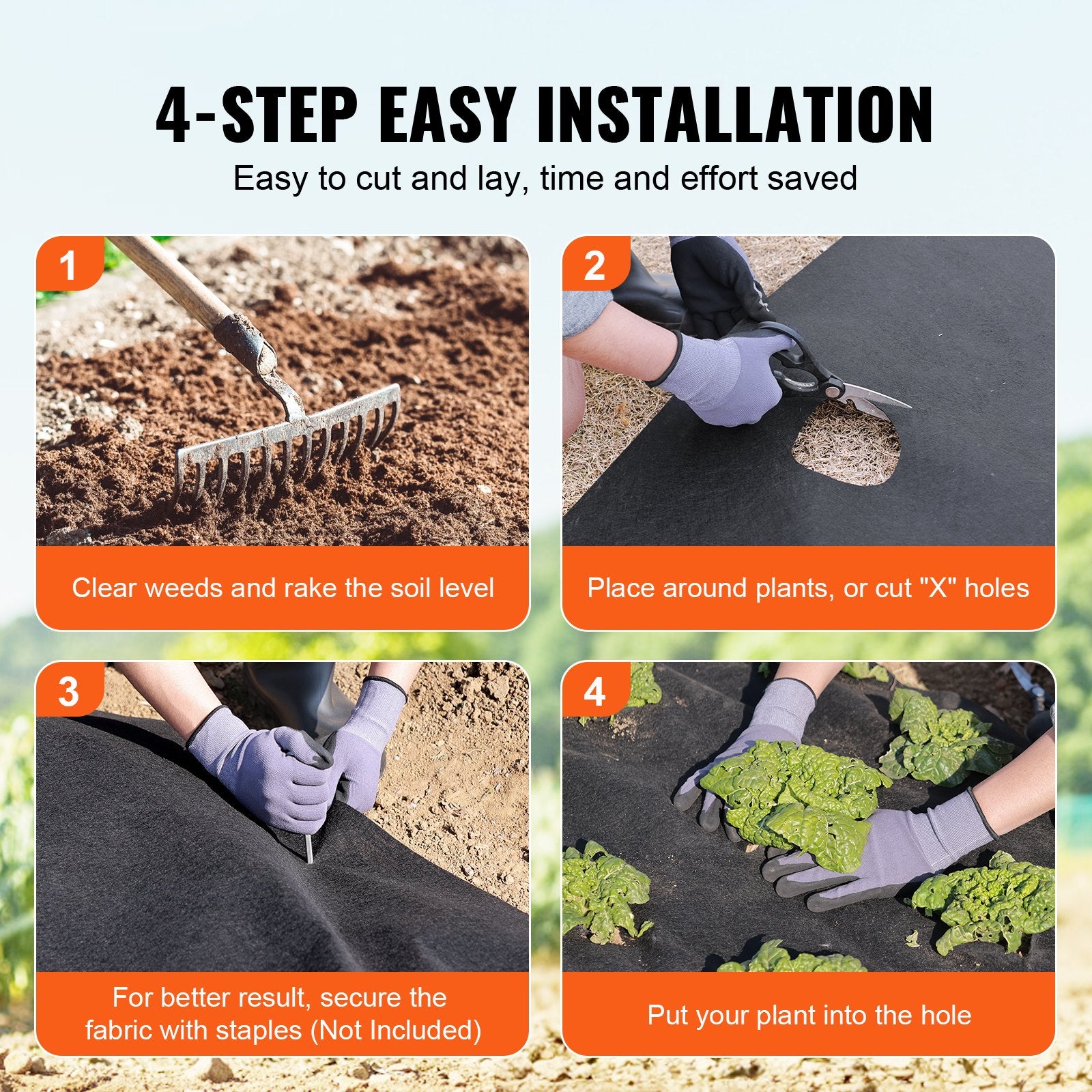 Driveway Fabric 1x50m Non Woven Geotextile Weed Barrier Fabric