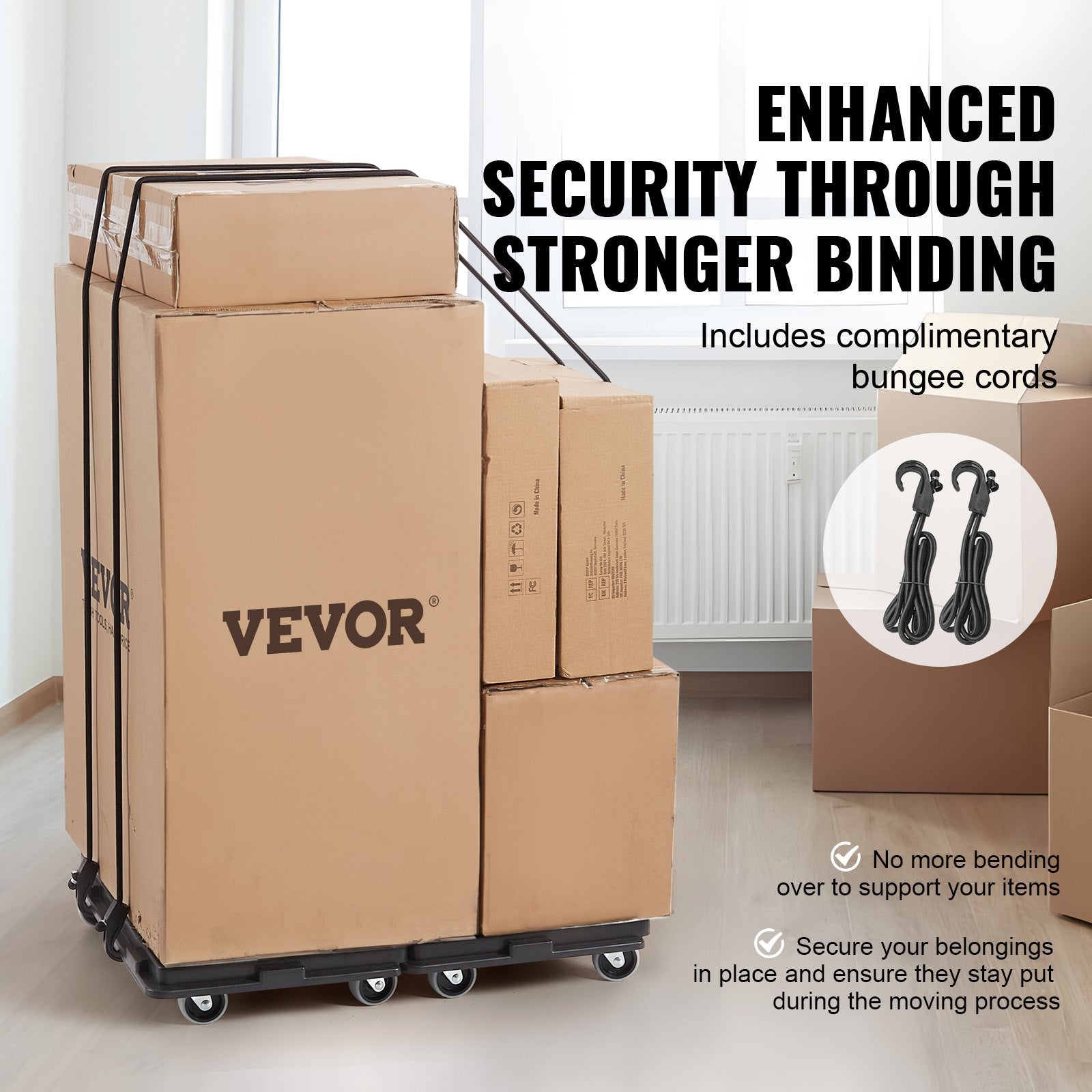 Furniture Dolly 500lb Capacity, 4-Wheel Heavy Duty Moving Rollers, 2 Pack
