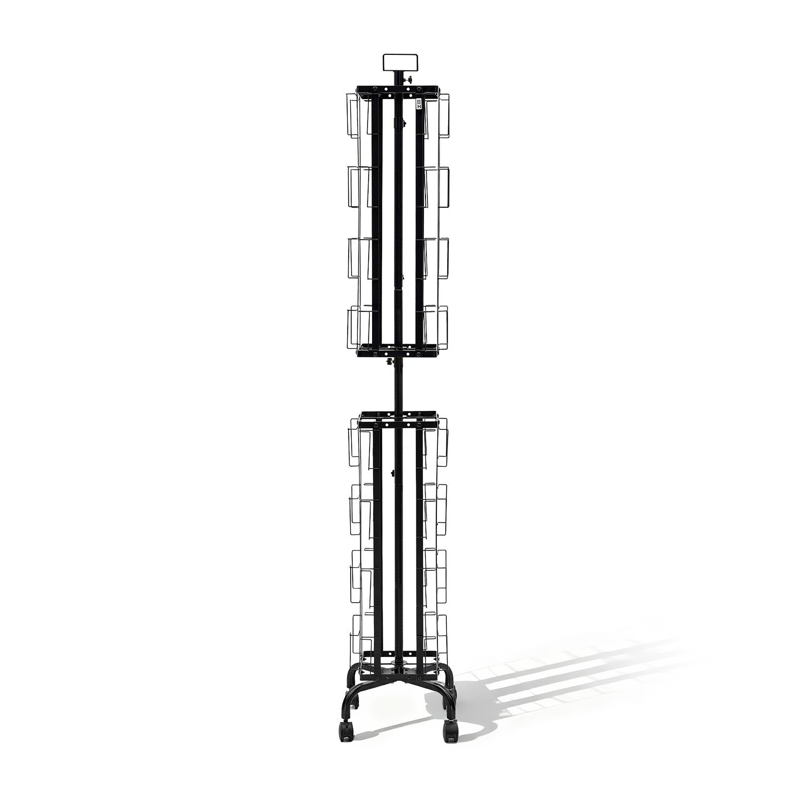 Greeting Cards Display Rack 32 Pockets 360° Spinning Stand Sign Holder Wheels