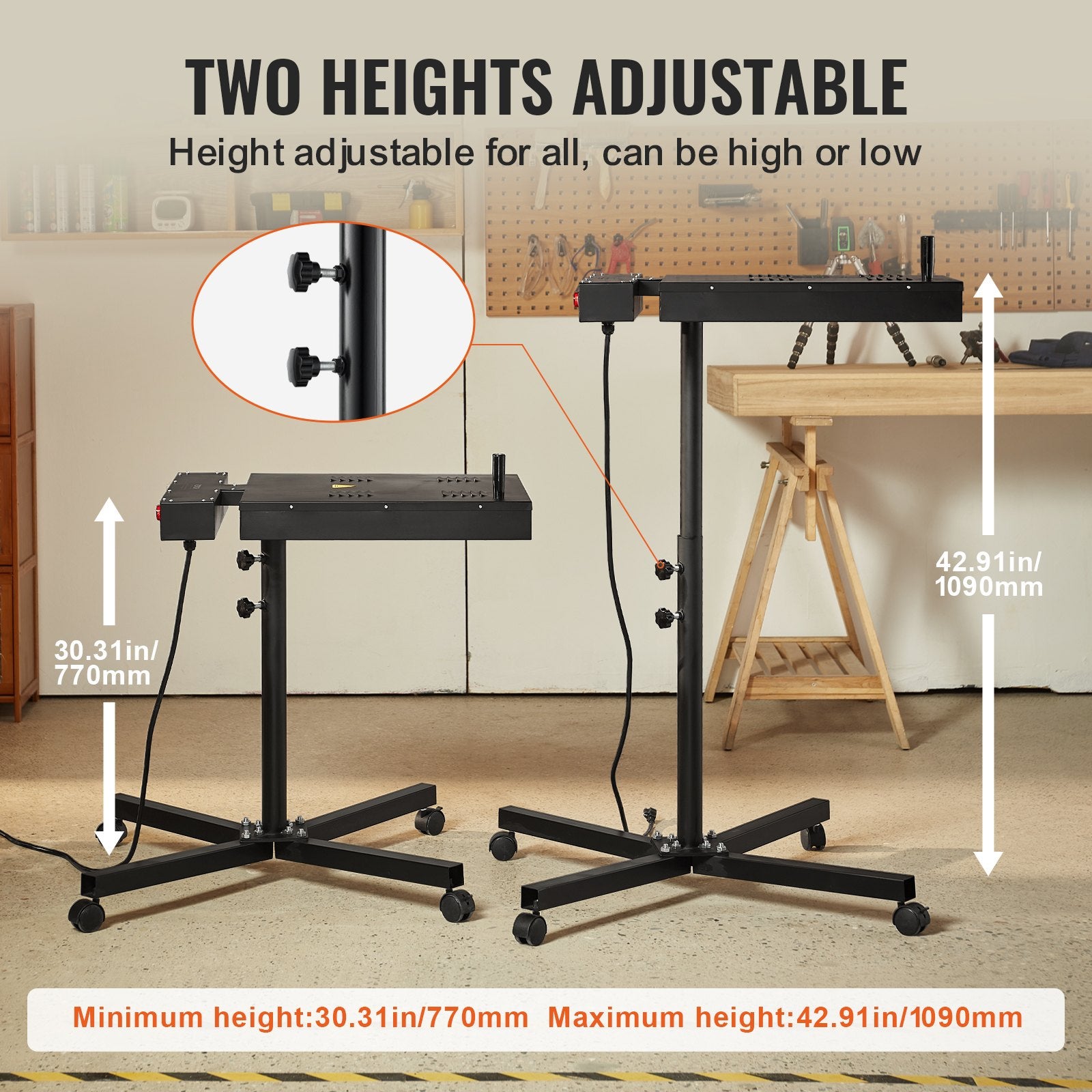 Flash Dryer 18x18in Screen Printing 0-750℉ w/Adjustable Stand 360° Rotation