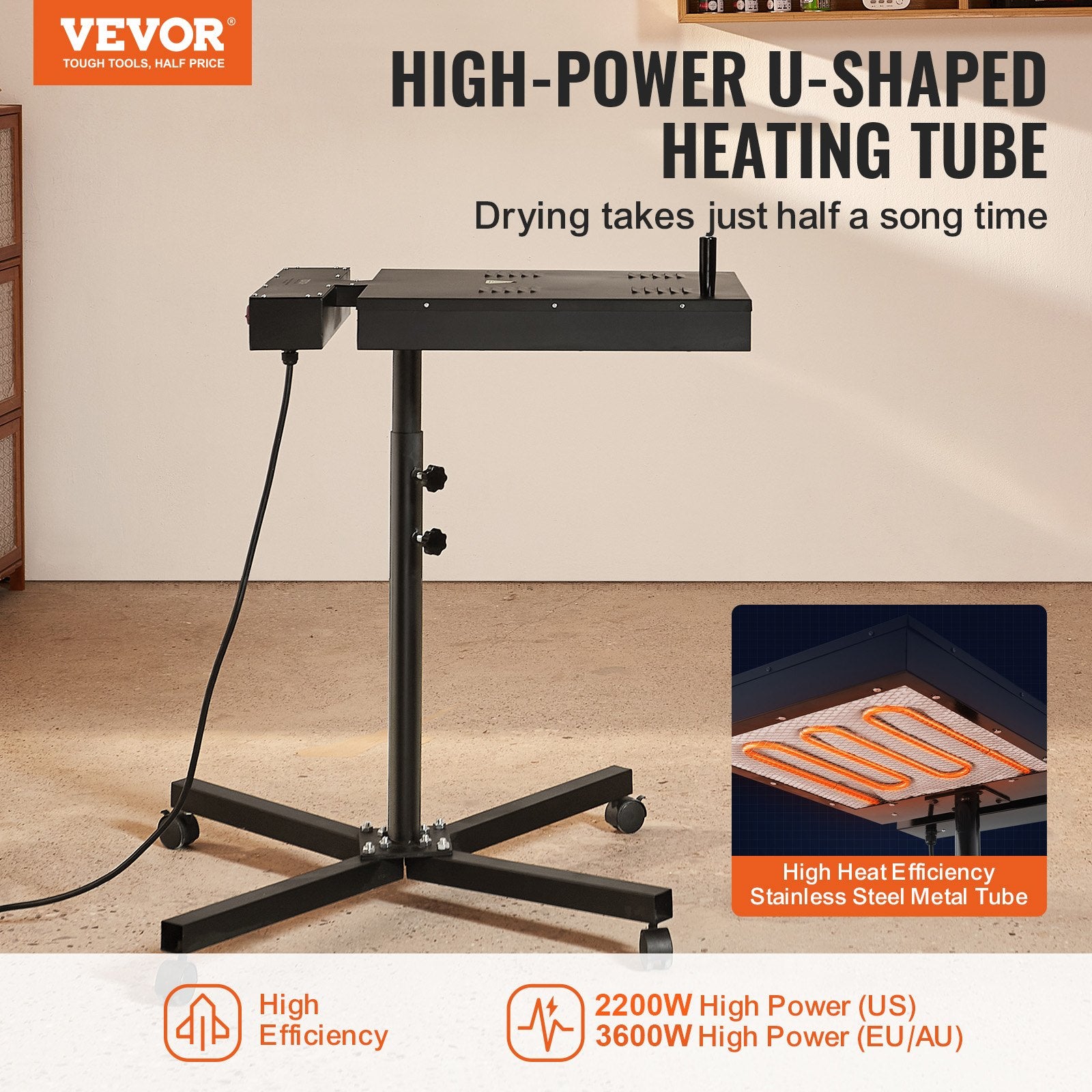 Flash Dryer 18x25in Screen Printing 0-750℉ w/Adjustable Stand 360° Rotation