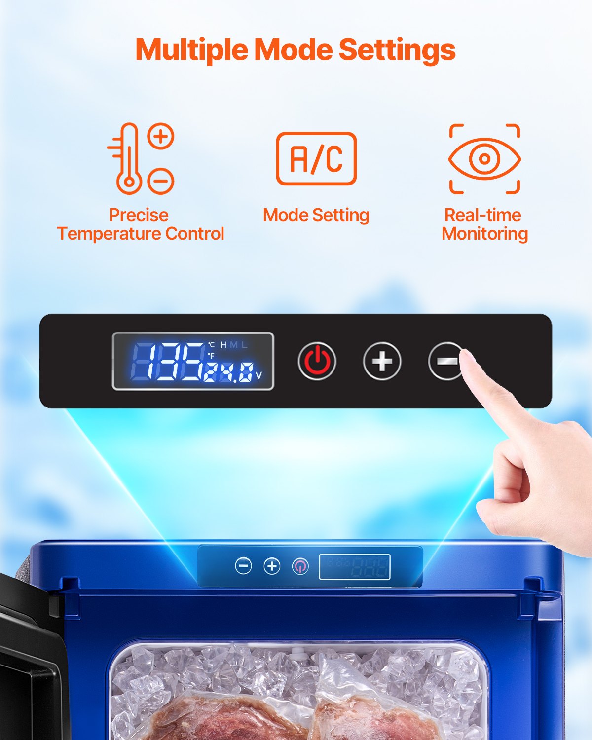 Portable Car Refrigerator 35L 12V/24V/100-240V Single Zone Freezer -18℃ to 10℃