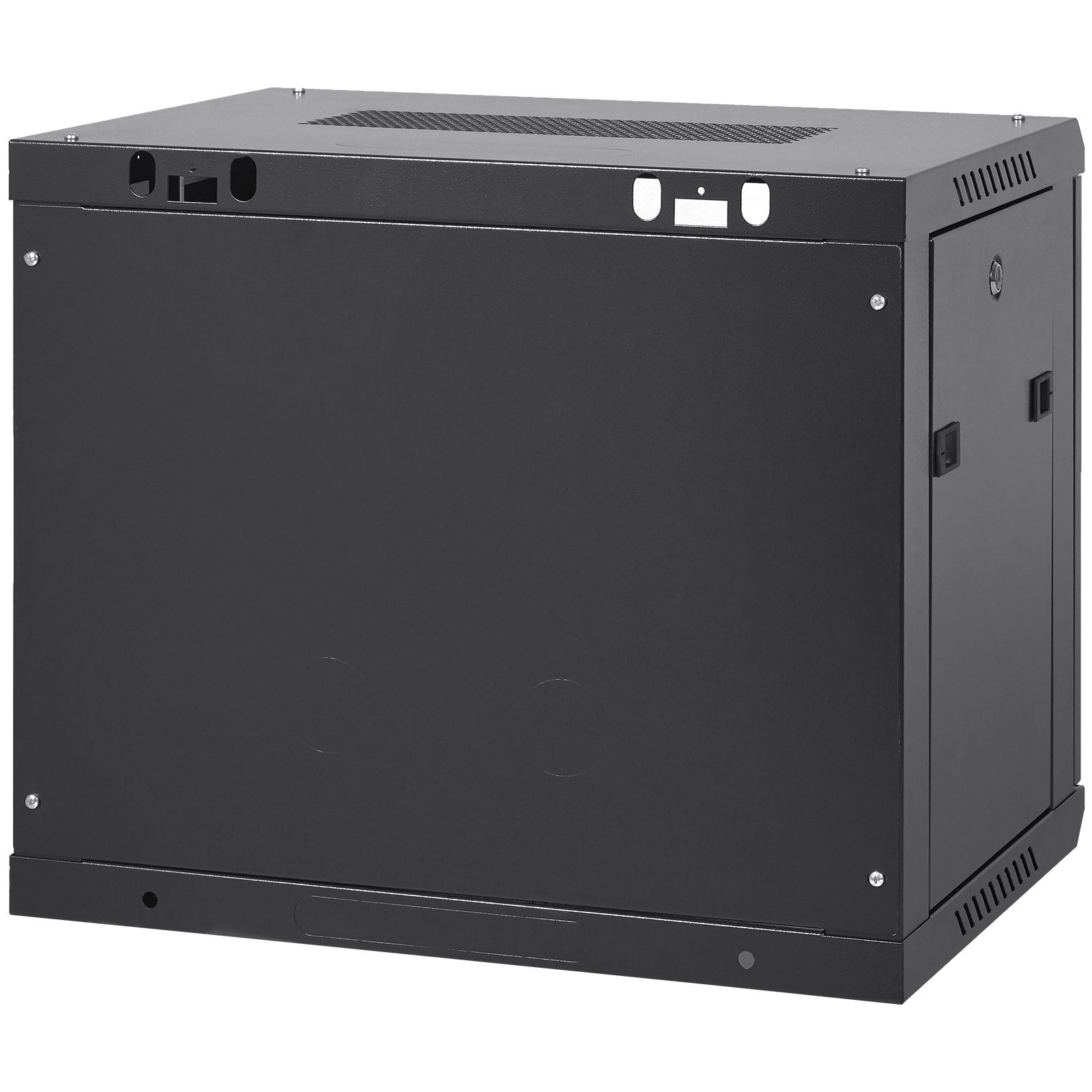 Server Cabinet 9U Wall Mount Network 39.37cm Deep 90.7kg Locking Glass Door