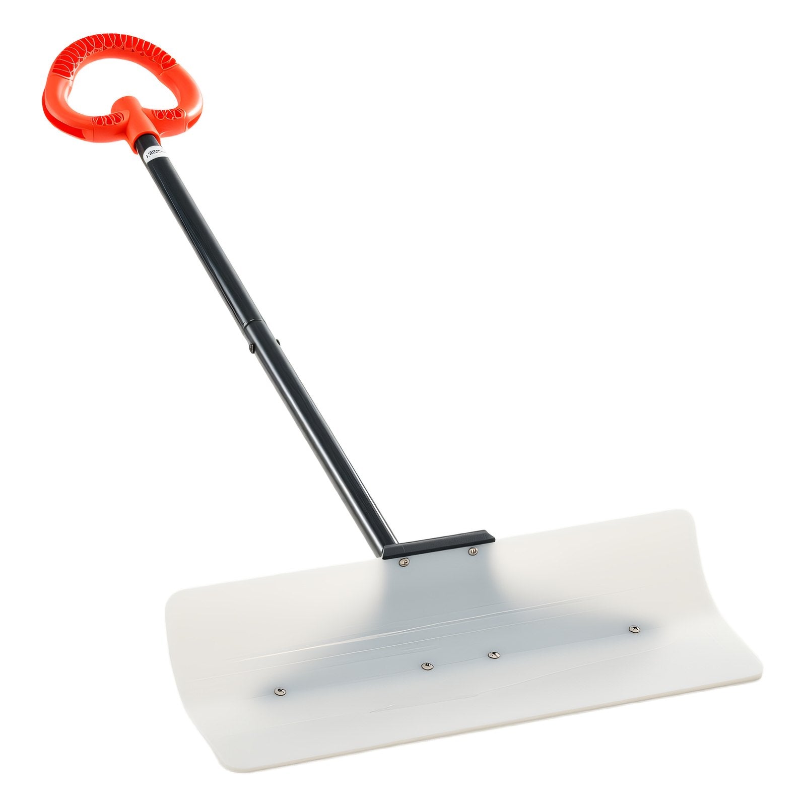 Snow Pusher Shovel 61cm Wide HDPE Plastic Blade Ergonomic Grip Segmented Handle