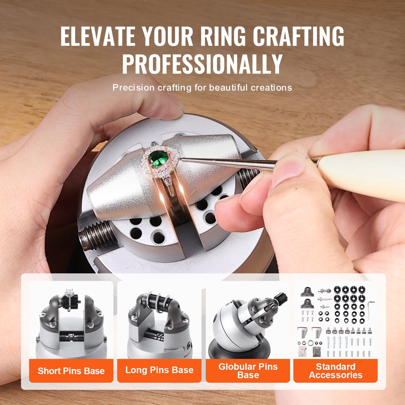 Ball Vise 3" Engraving Tool 360° Rotation with 70 PCS Jewelry Attachments