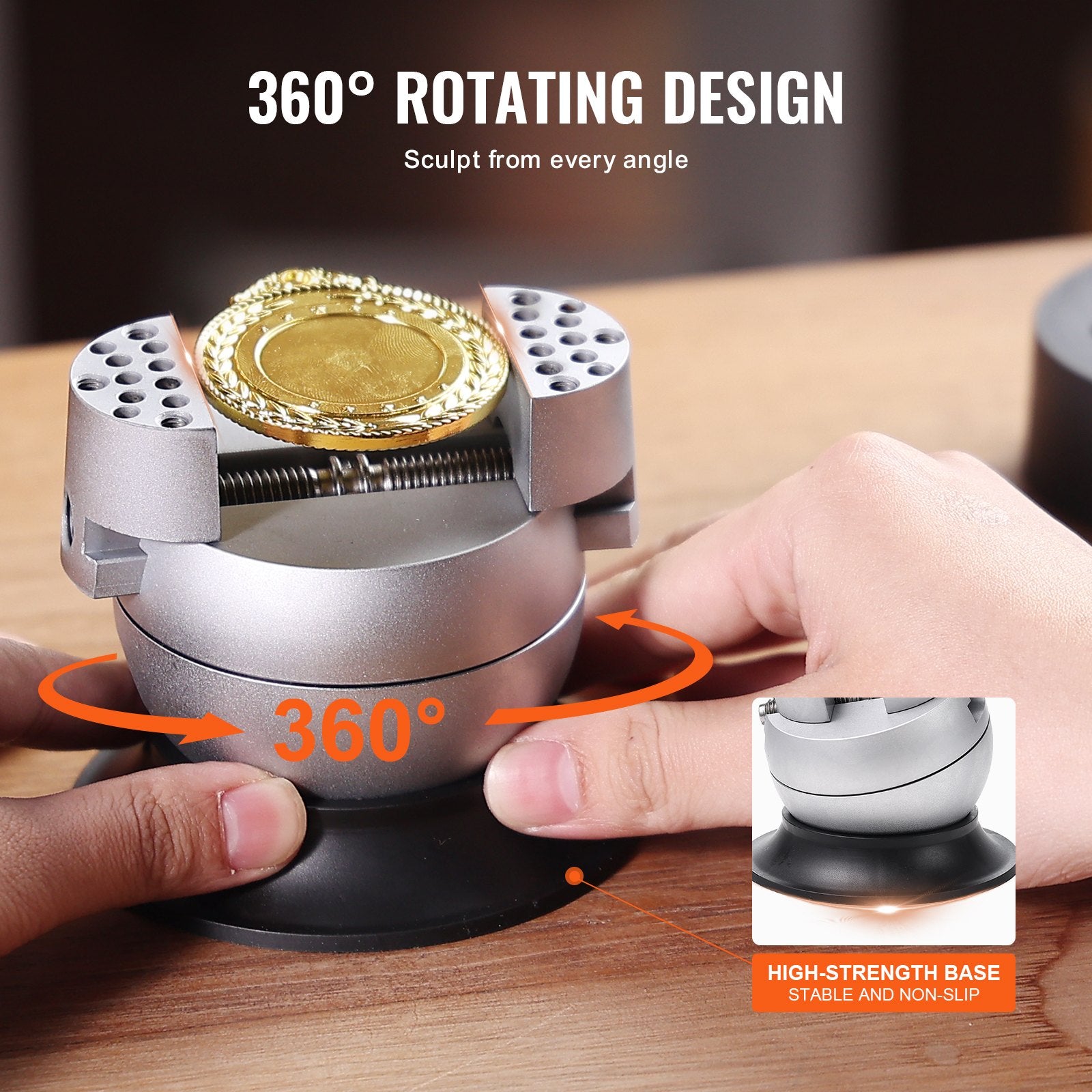Ball Vise 3" Engraving Tool 360° Rotation with 70 PCS Jewelry Attachments