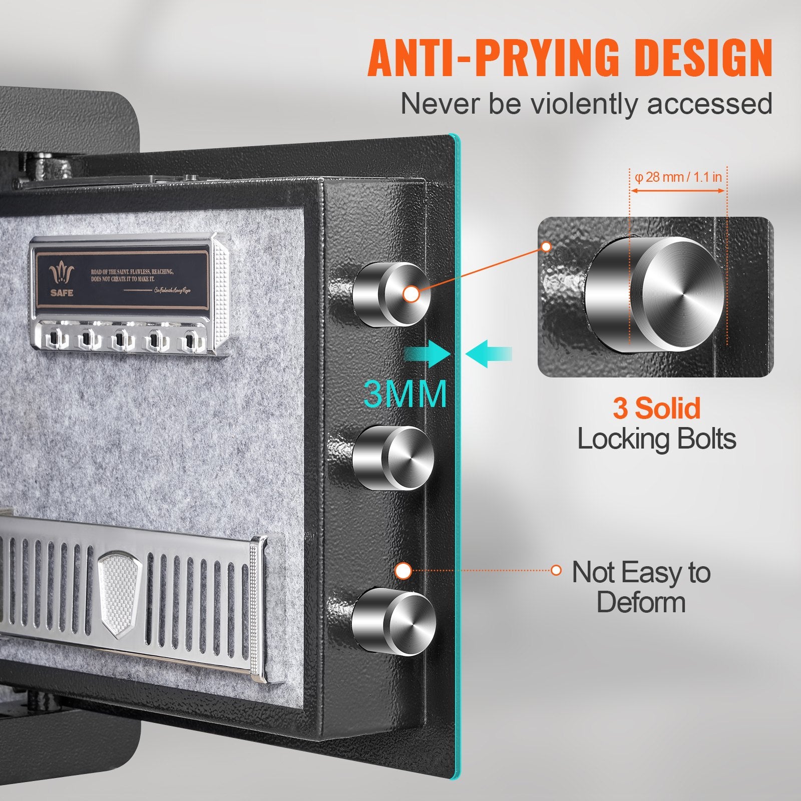 Home Safe 1.2 Cubic Feet Steel Security with Digital Keypad and Fireproof Bag