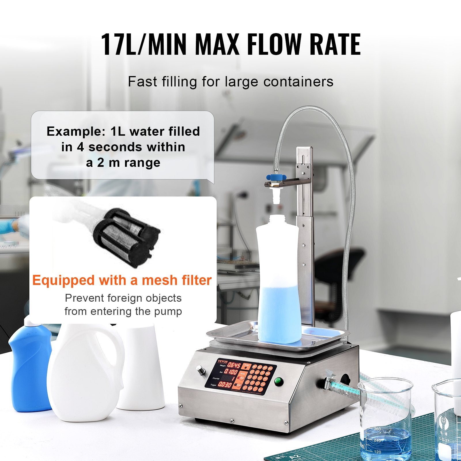 Liquid Filling Machine 30-15000g Automatic Bottle Filler Digital Control