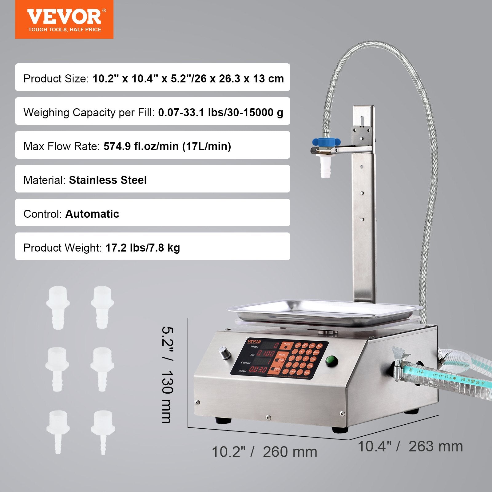 Liquid Filling Machine 30-15000g Automatic Bottle Filler Digital Control