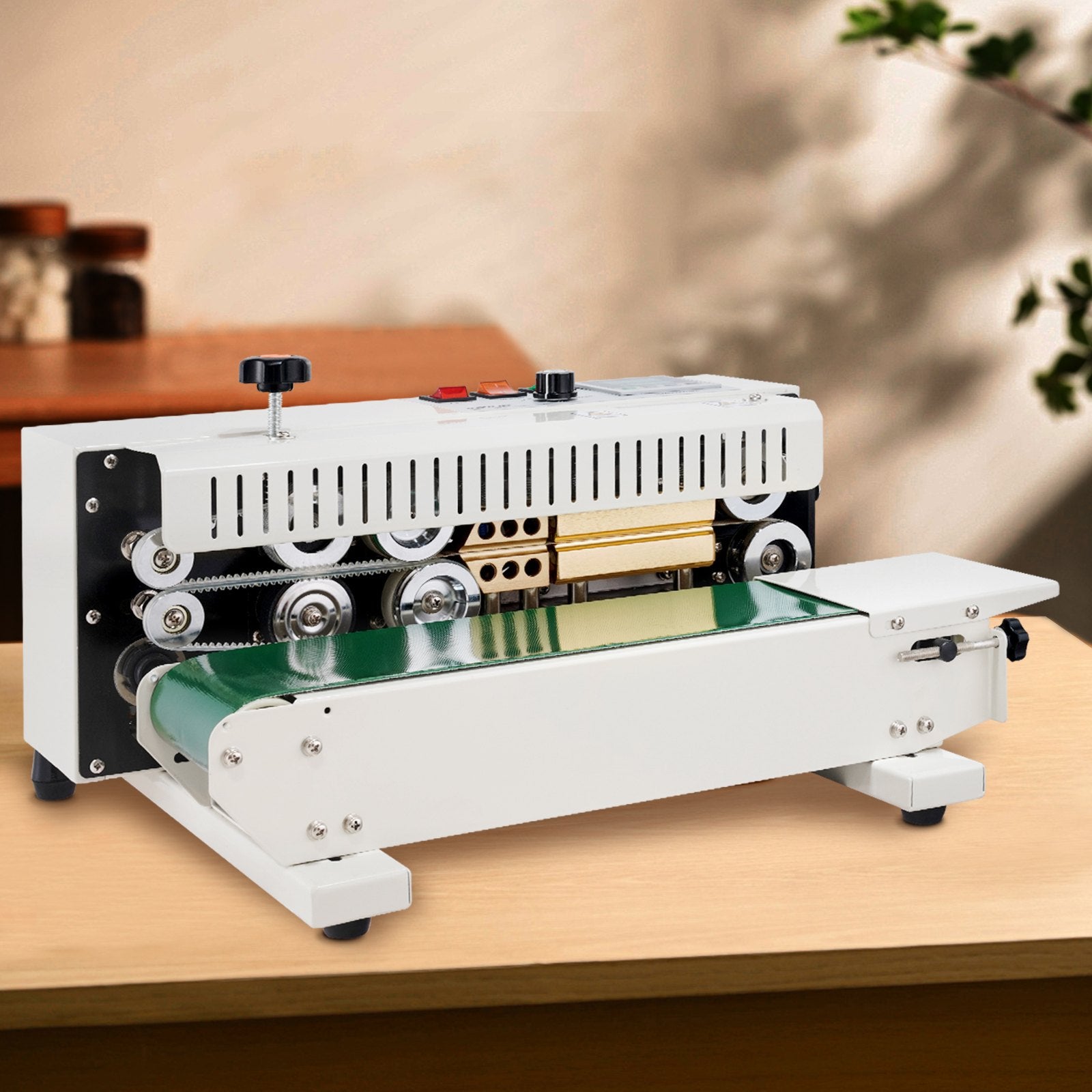 Continuous Bag Band Sealing Machine 6-12 mm Seal Width Carbon Steel Bag Sealer