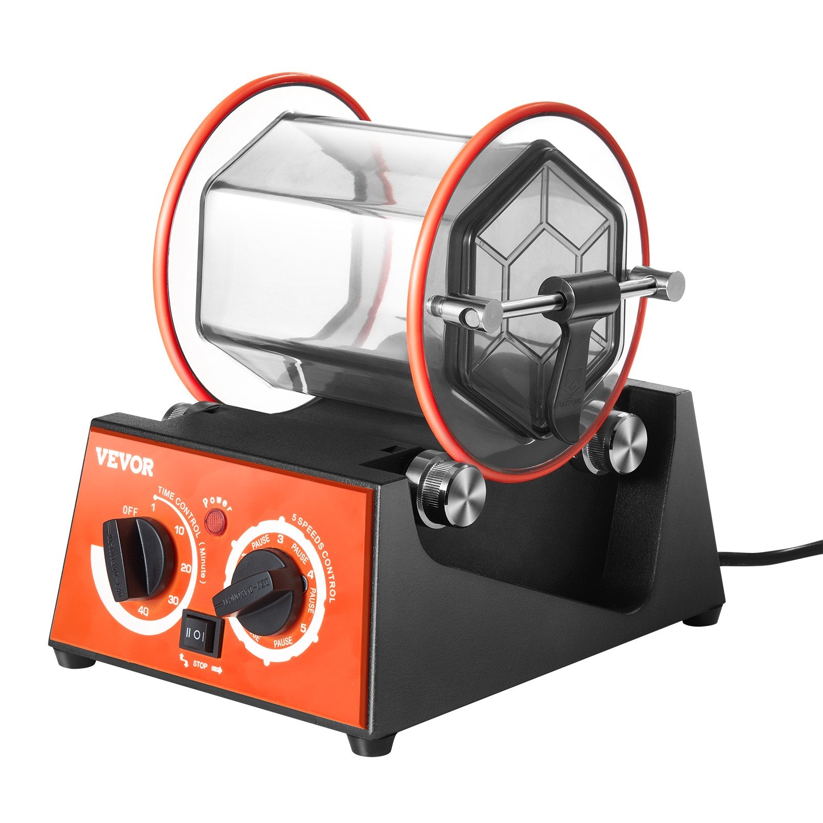 Jewelry Polisher Tumbler 6.6lbs Mini Rotary Machine 0-60Min Timer 5-Speed