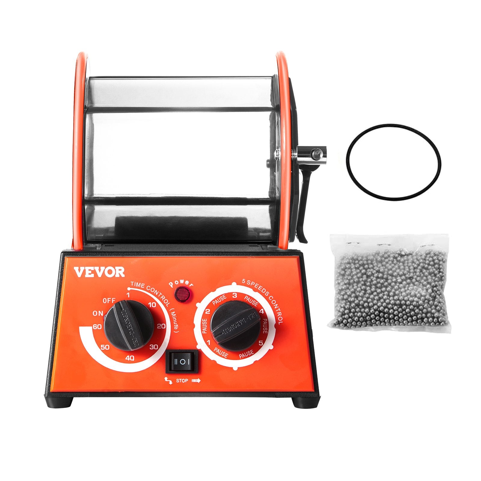Jewelry Polisher Tumbler 6.6lbs Mini Rotary Machine 0-60Min Timer 5-Speed