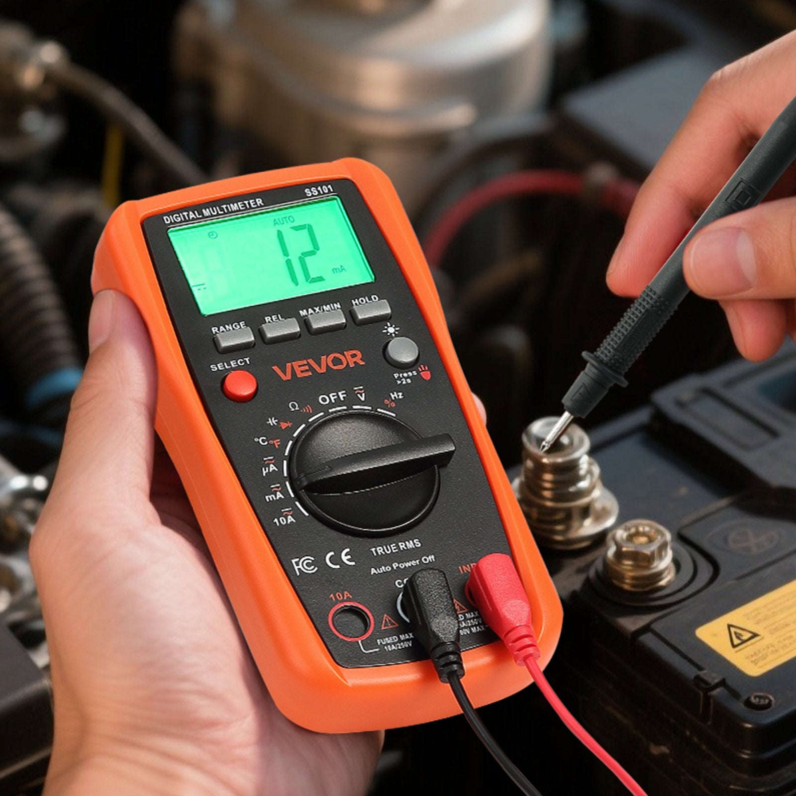 Digital Multimeter 4000-Count TRMS Auto-Ranging Voltage Current Resistance
