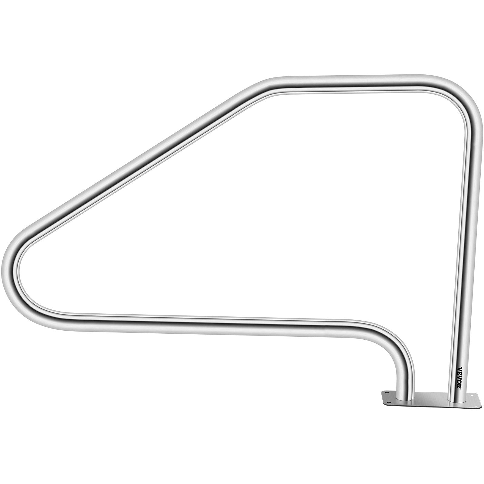 Swimming Pool Handrail Ladder Stainless Steel Rail with Base Plate