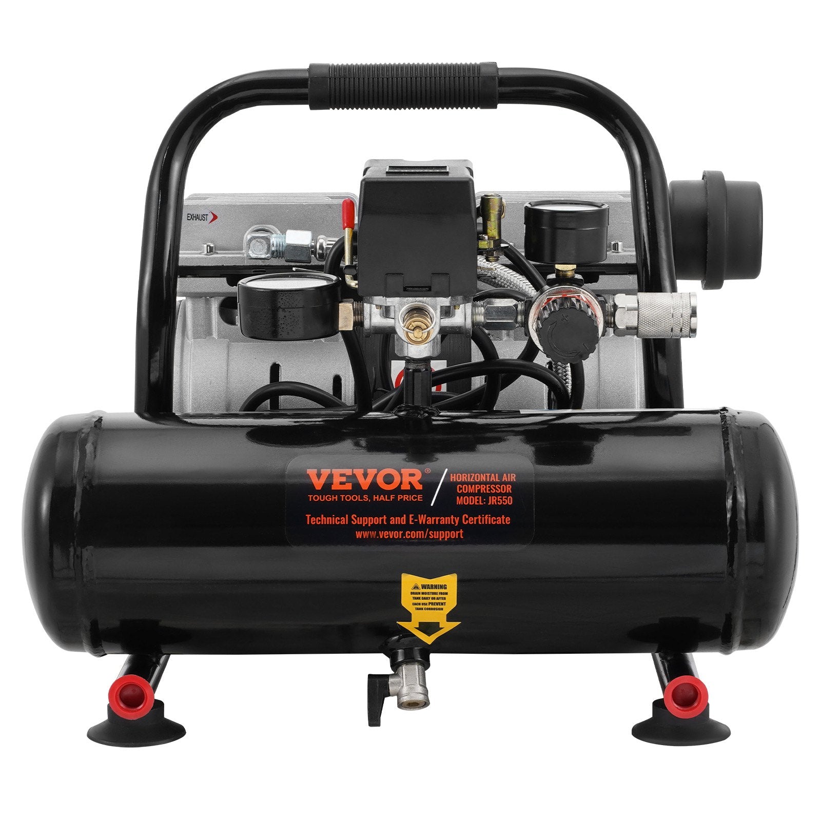 4L Air Compressor, 1HP 1.5CFM 7bar Oil-Free, 120PSI, 68dB Quiet, Portable