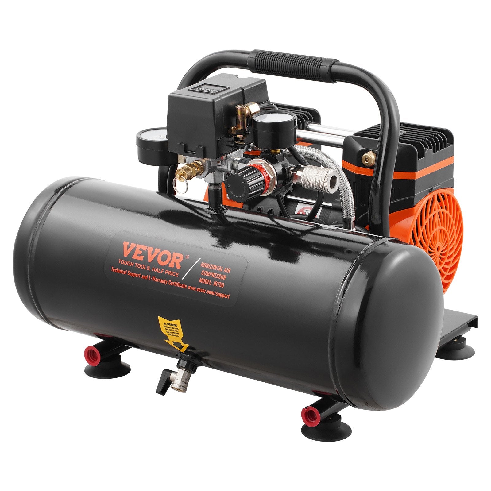 Air Compressor 8L Steel Tank 1HP 2.5CFM 120PSI Oil-Free Ultra Quiet Portable