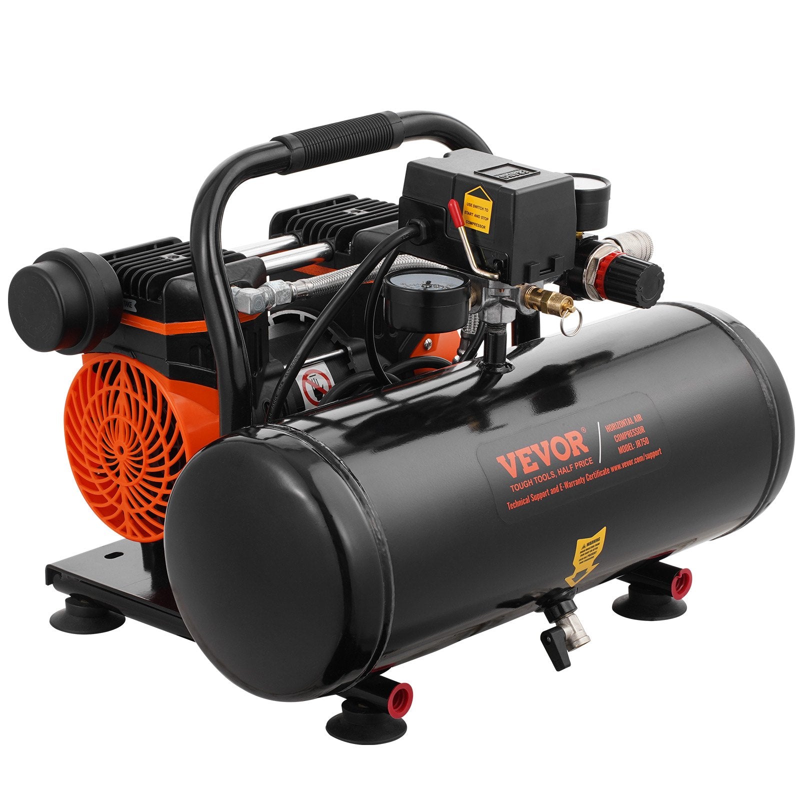 Air Compressor 8L Steel Tank 1HP 2.5CFM 120PSI Oil-Free Ultra Quiet Portable