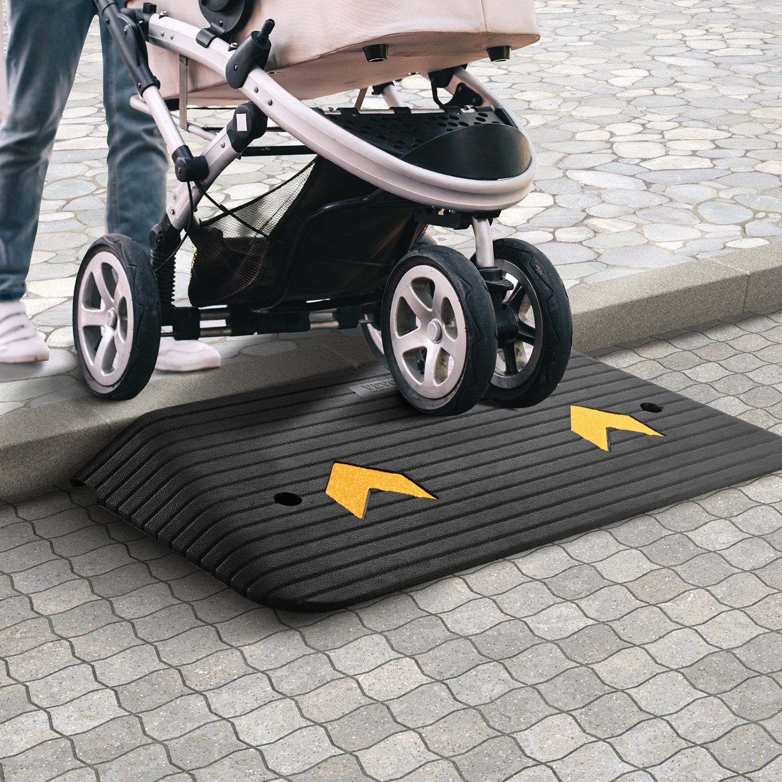 Threshold Ramp Rubber 7.6cm Rise Door with Natural Non-Slip Surface Upgraded