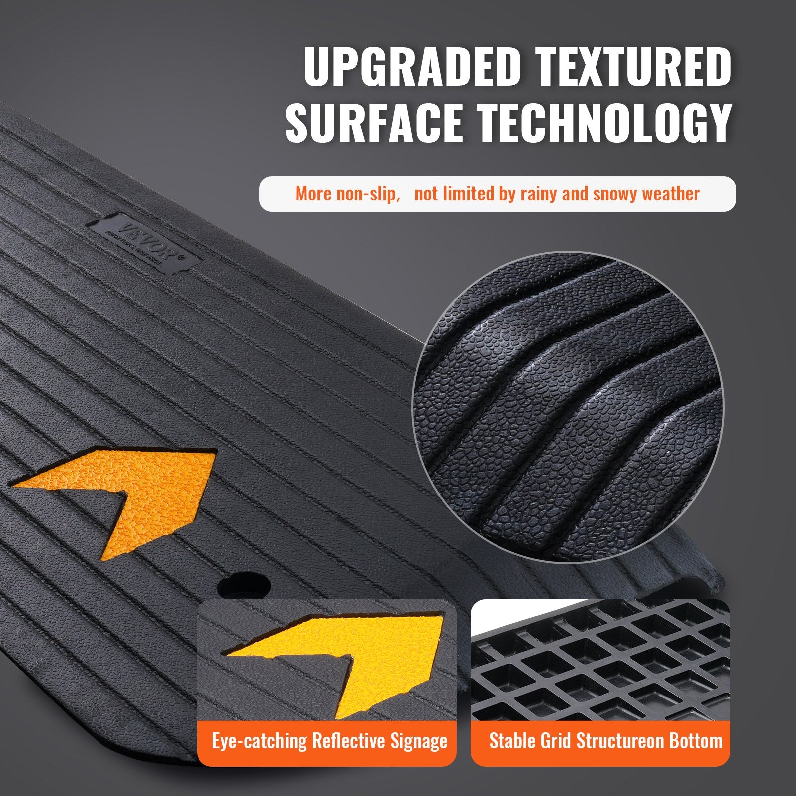 Threshold Ramp Rubber 5cm Rise Doorway Recycled Non-Slip Solid Ramp 15 Tons