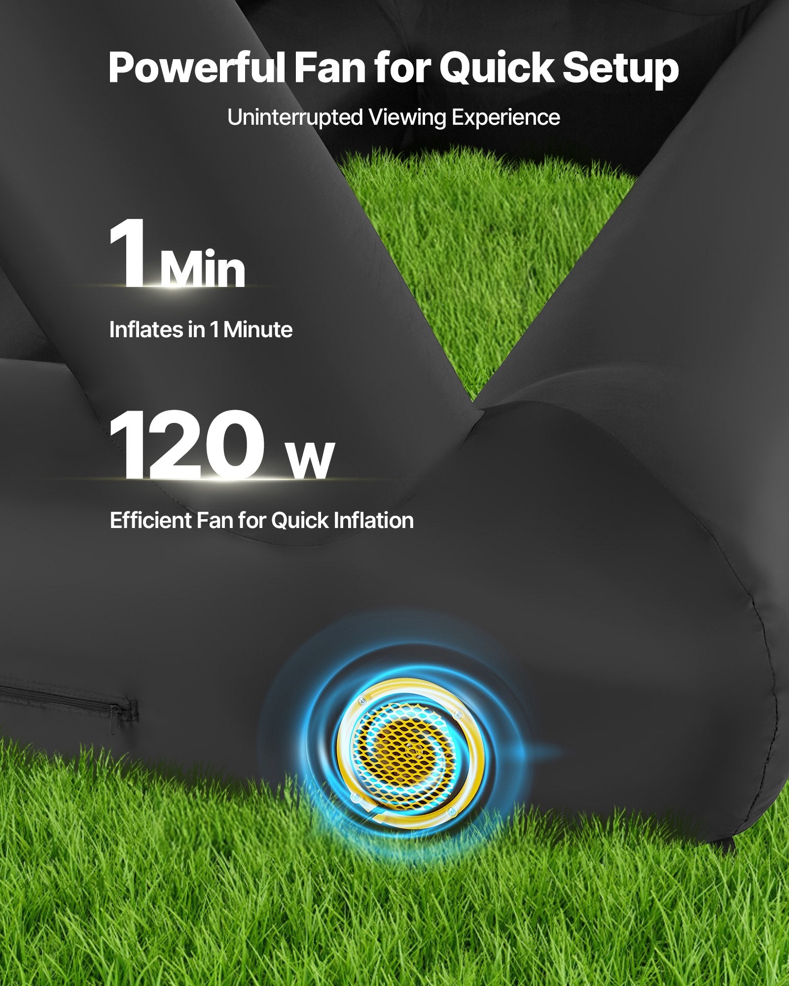 14ft Inflatable Movie Screen 600D Washable 16:9 Outdoor Projector with Bag