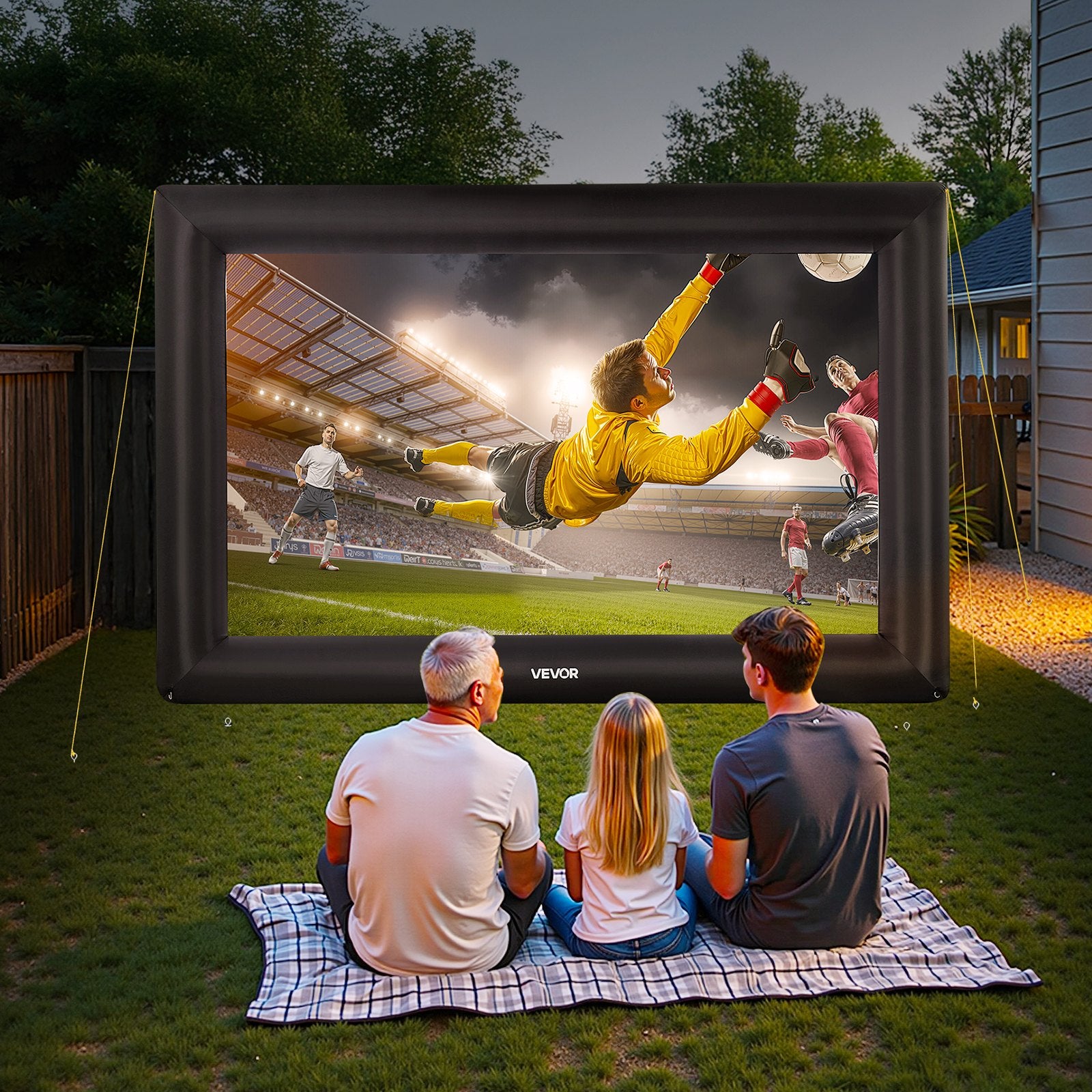Inflatable Movie Screen 20ft 16:9 600D with Bag Easy Set Up Outdoor Home Theater