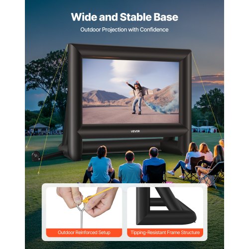 VEVOR 18 ft Inflatable Projection Screen with Portable Storage Bag for Movies