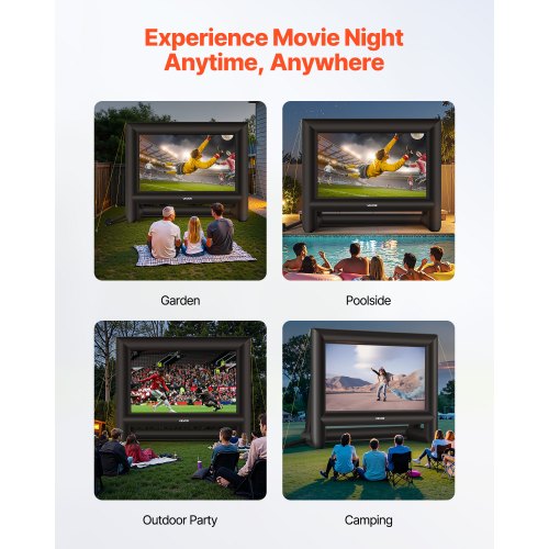 VEVOR 18 ft Inflatable Projection Screen with Portable Storage Bag for Movies