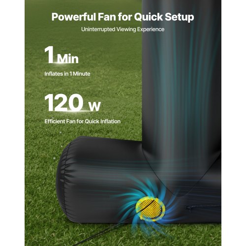 VEVOR 15 ft Inflatable Projection Screen with Portable Storage Bag for Movies