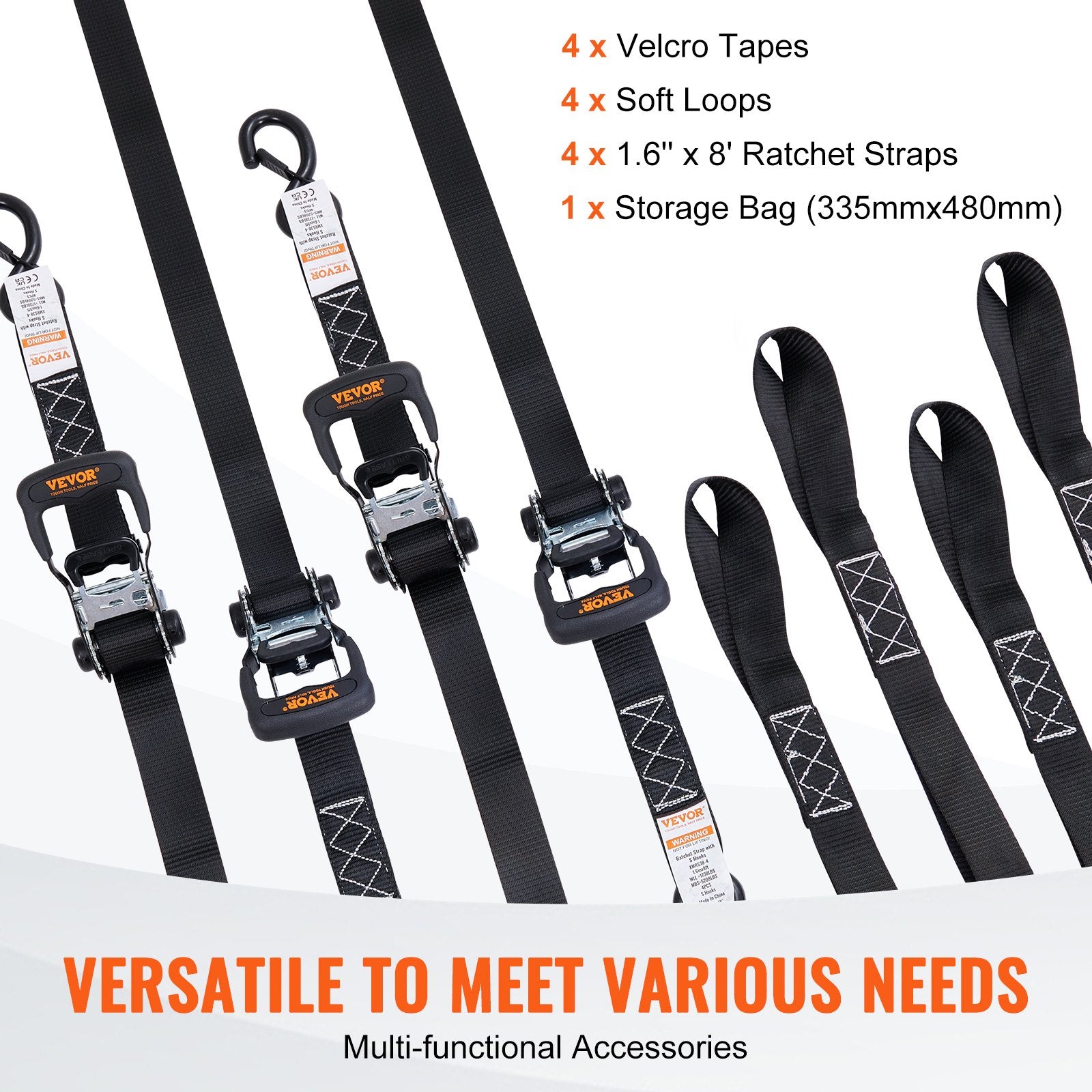Ratchet Tie Down Straps 4 Pack 5208 lbs 1.6