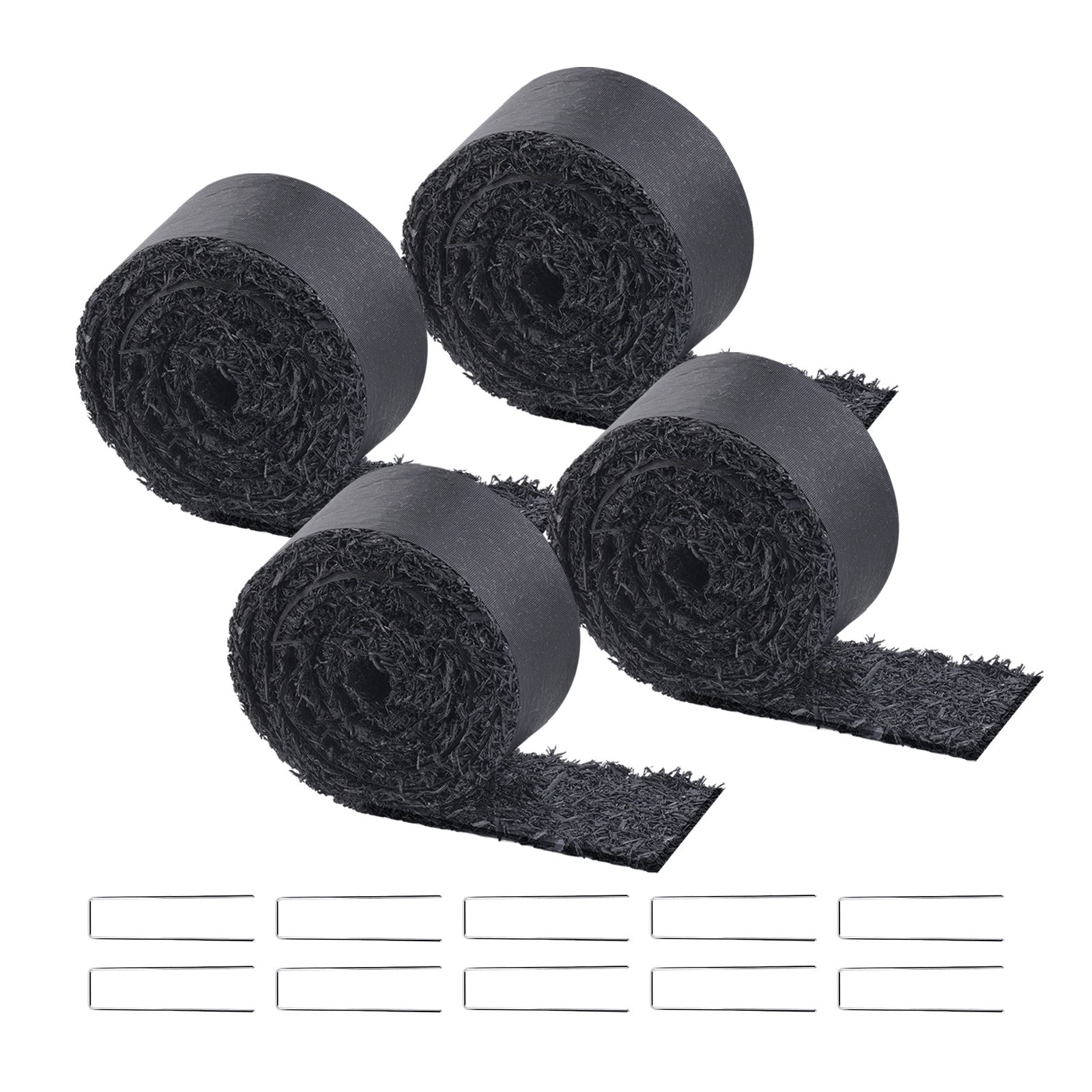 Rubber Mulch 4 Rolls for Landscaping 120 x 4.5 in Recycled Garden Mat
