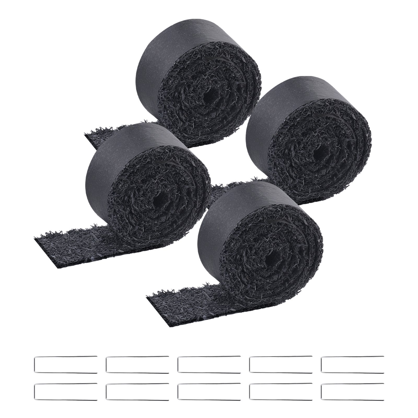 Rubber Mulch 4 Rolls for Landscaping 120 x 4.5 in Recycled Garden Mat