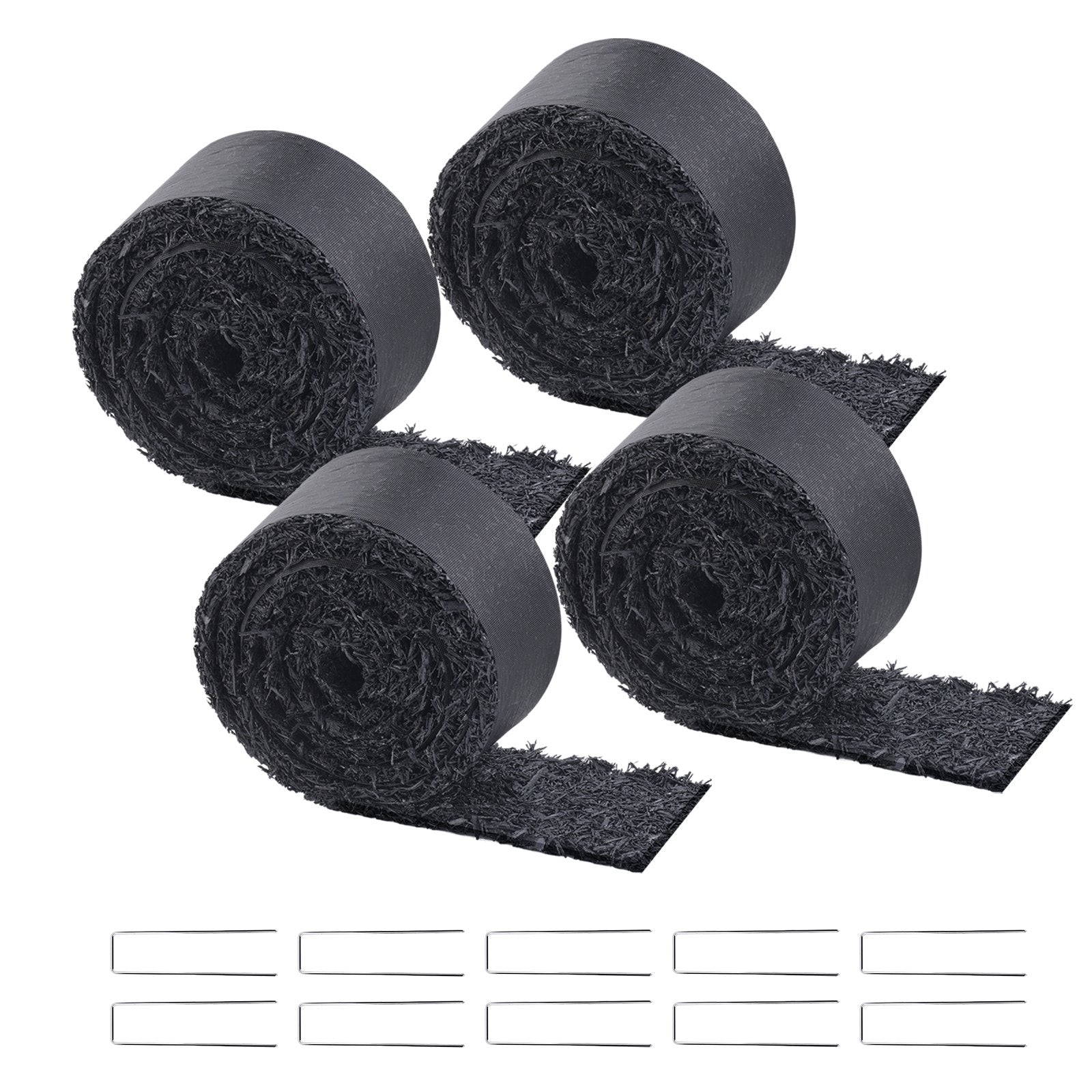 Rubber Mulch 4 Rolls for Landscaping 120 x 4.5 in Recycled Garden Mat