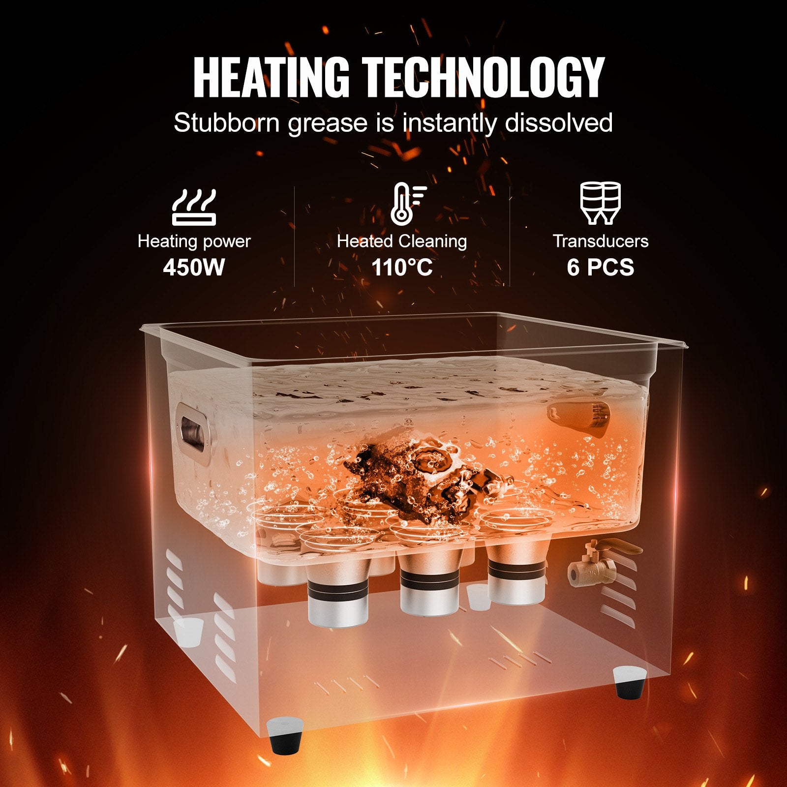 Ultrasonic Cleaner 15L with Heater Timer Basket Professional Digital 360W
