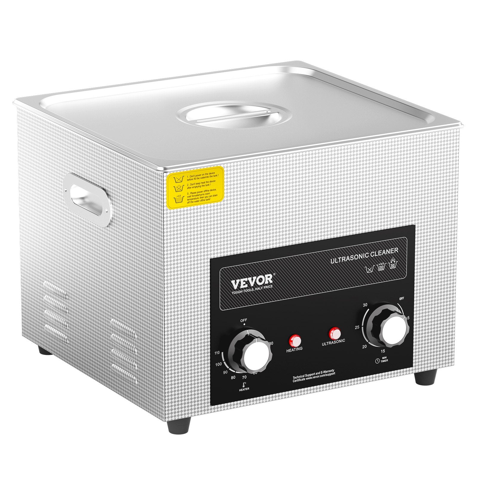 Ultrasonic Cleaner 15L with Heater Timer Basket Professional Digital 360W
