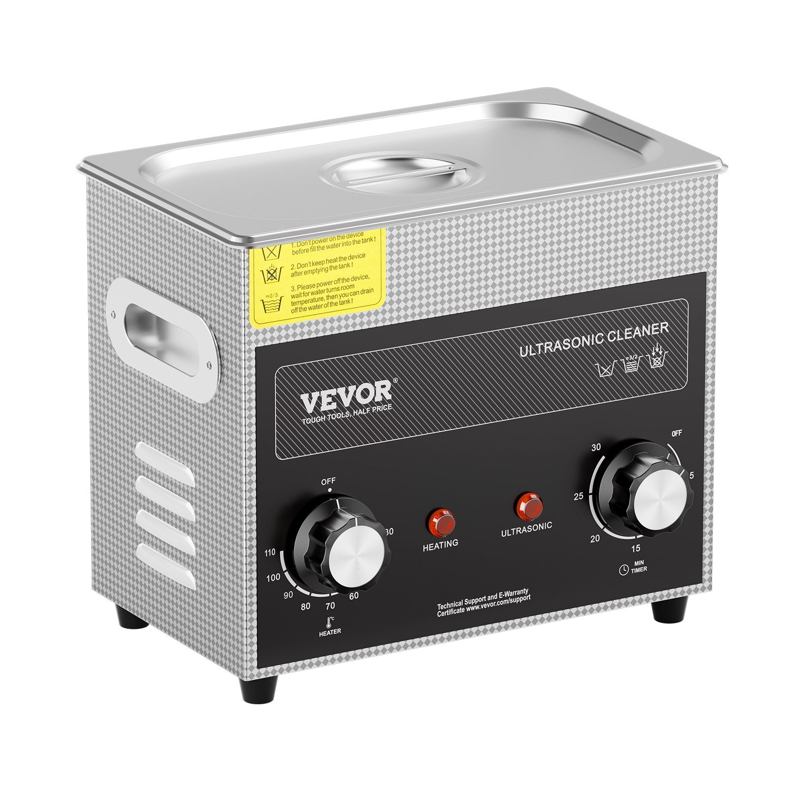 Ultrasonic Cleaner 3L with Heater Timer Basket Professional Digital 120W