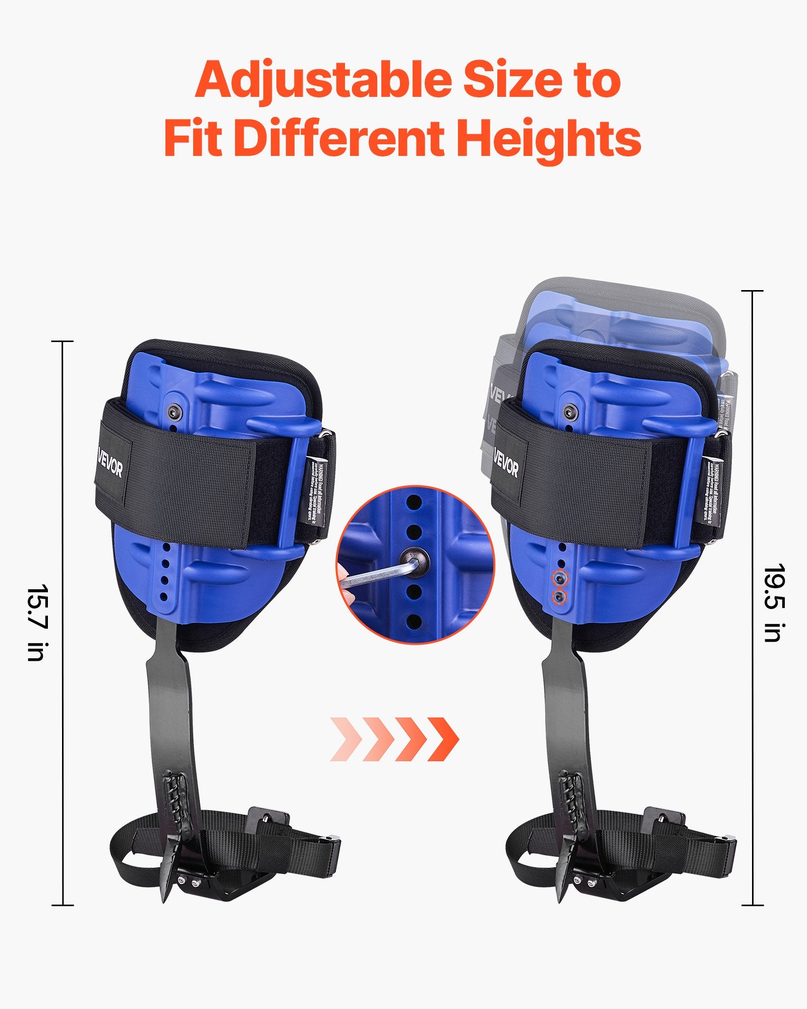 Tree Climbing Spikes Set Height-Adjustable Steel Climb Spurs Straps Harness