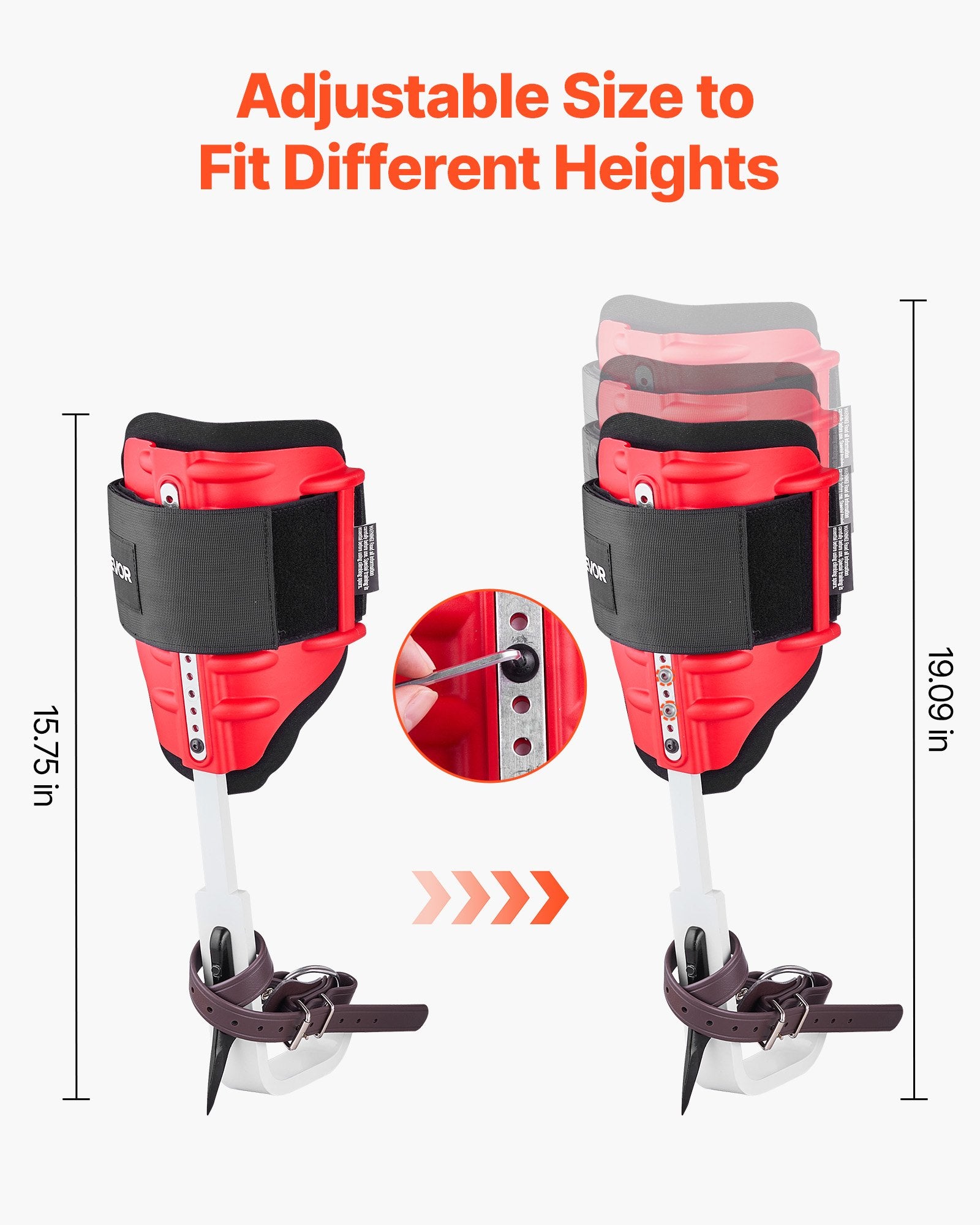 Tree Climbing Spikes Set Height-Adjustable Aluminum Climb Spurs Straps 159kg